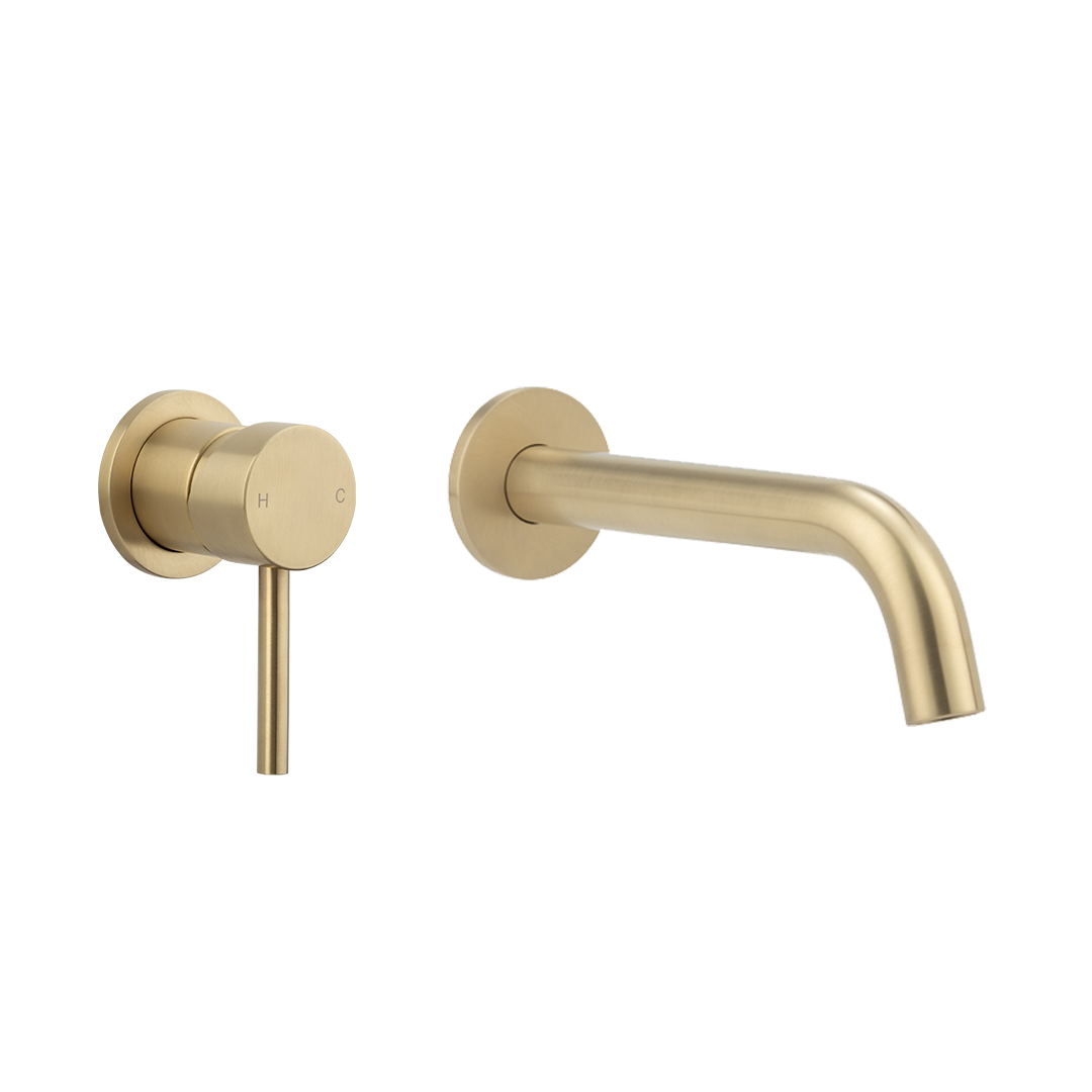 Sola Minimal Mixer & Spout Set - Brushed Brass