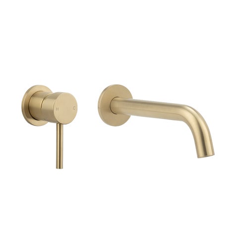 Sola Minimal Mixer & Spout Set - Brushed Brass