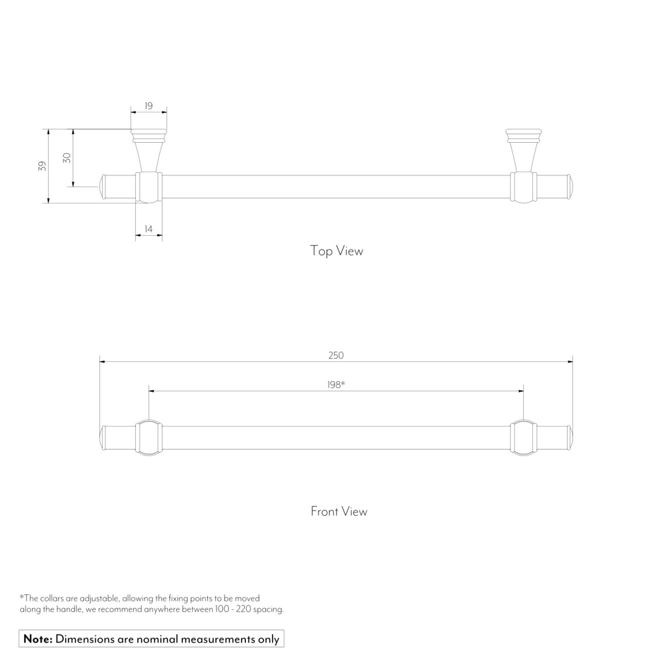 250 Kingsley Adjustable Cabinetry Pull GALLERY SPEC-01