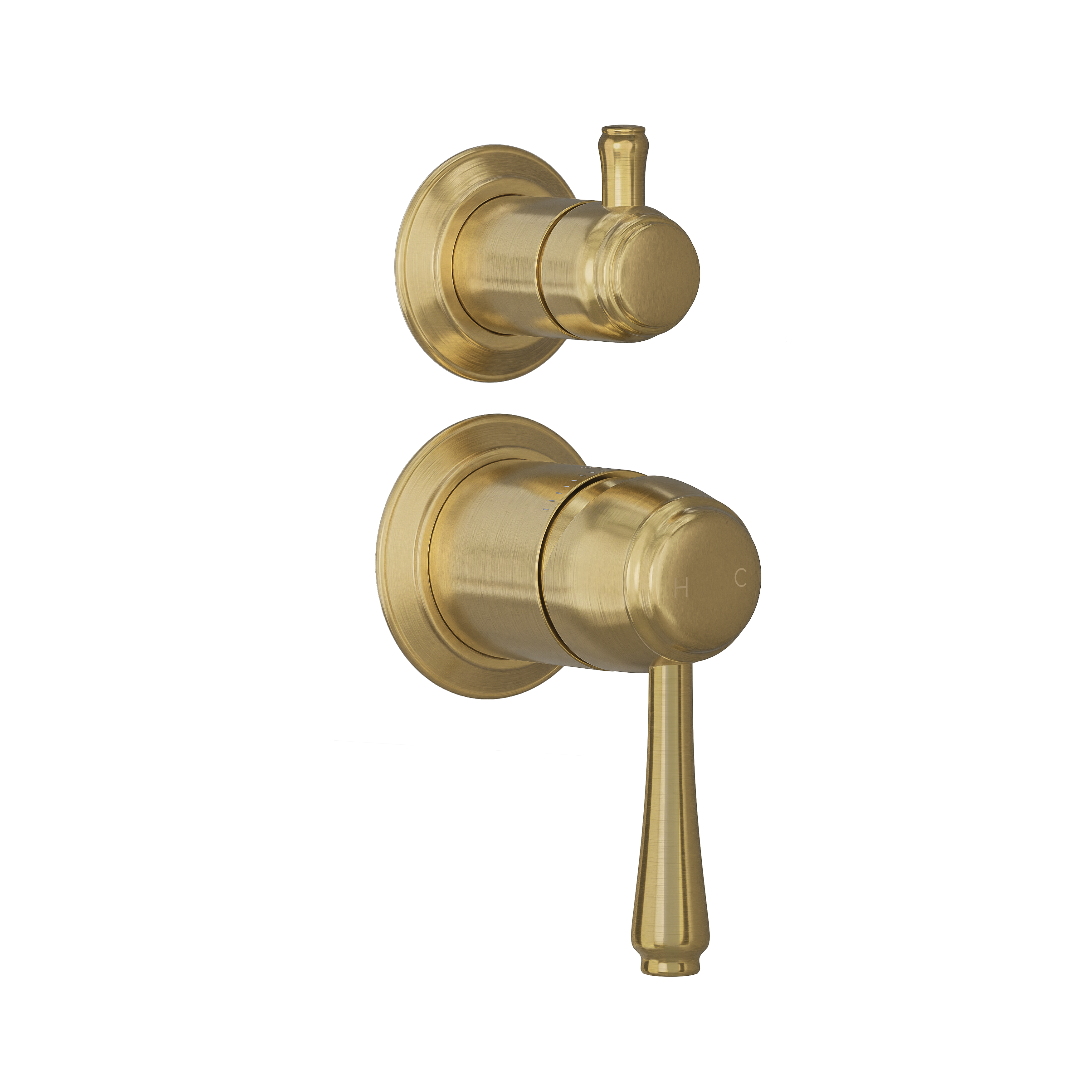 Kingsley Thermostatic 2-Way   3-Way Diverter Stock Render AngledView BB