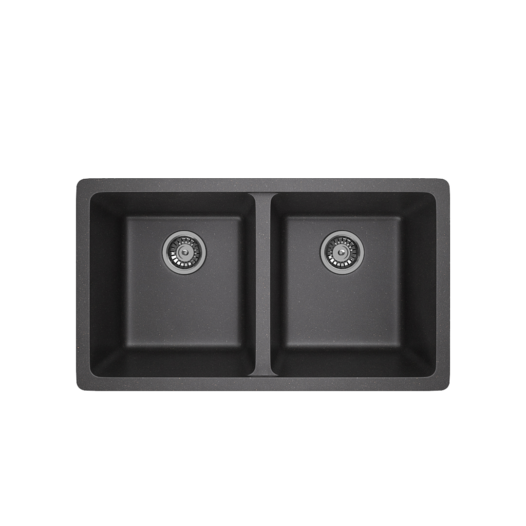 Vera Double Sink 790mm - Black Granite