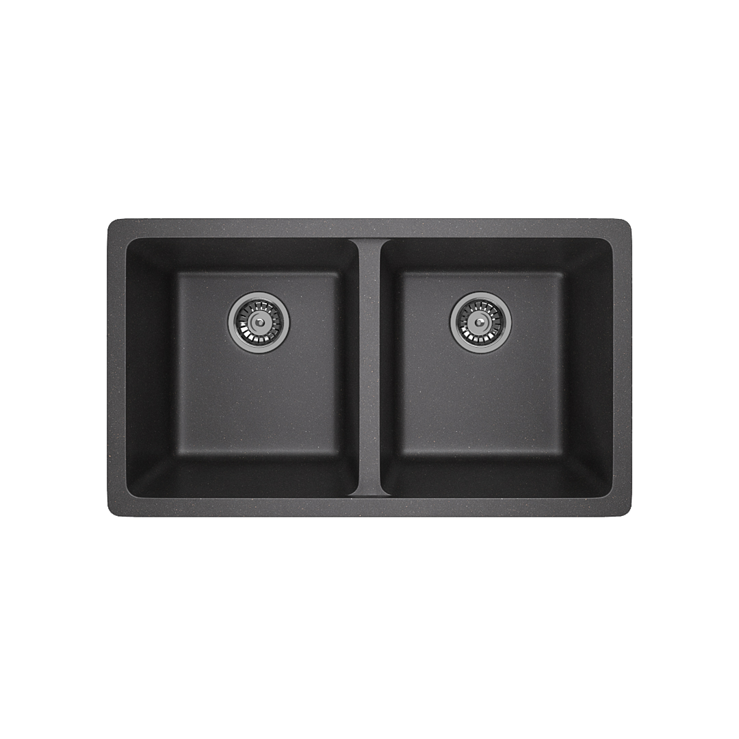 Vera Double Sink 790mm - Black Granite