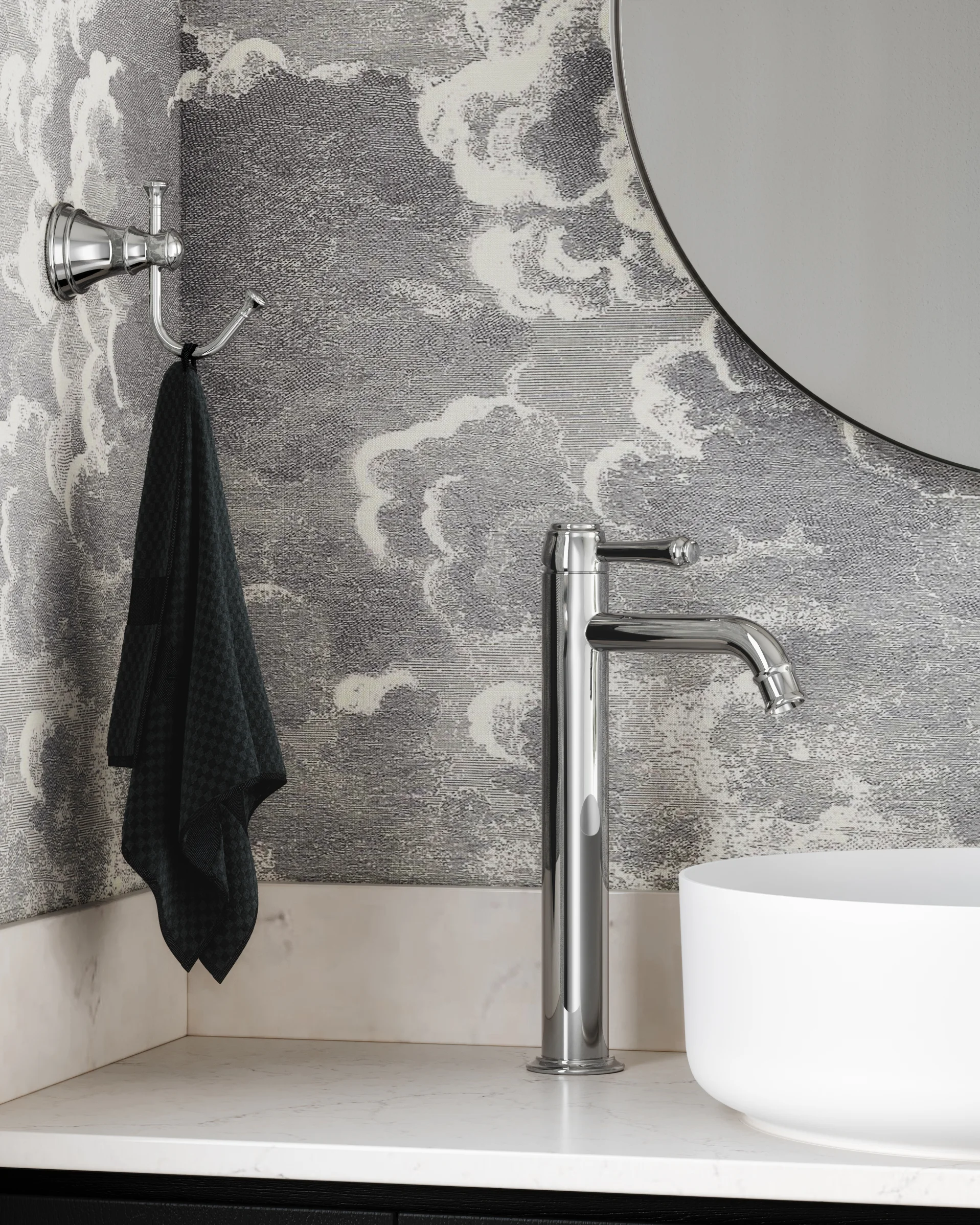 Kingsley Extended Basin Mixer with Celine Basin and FingerPull V2 CH