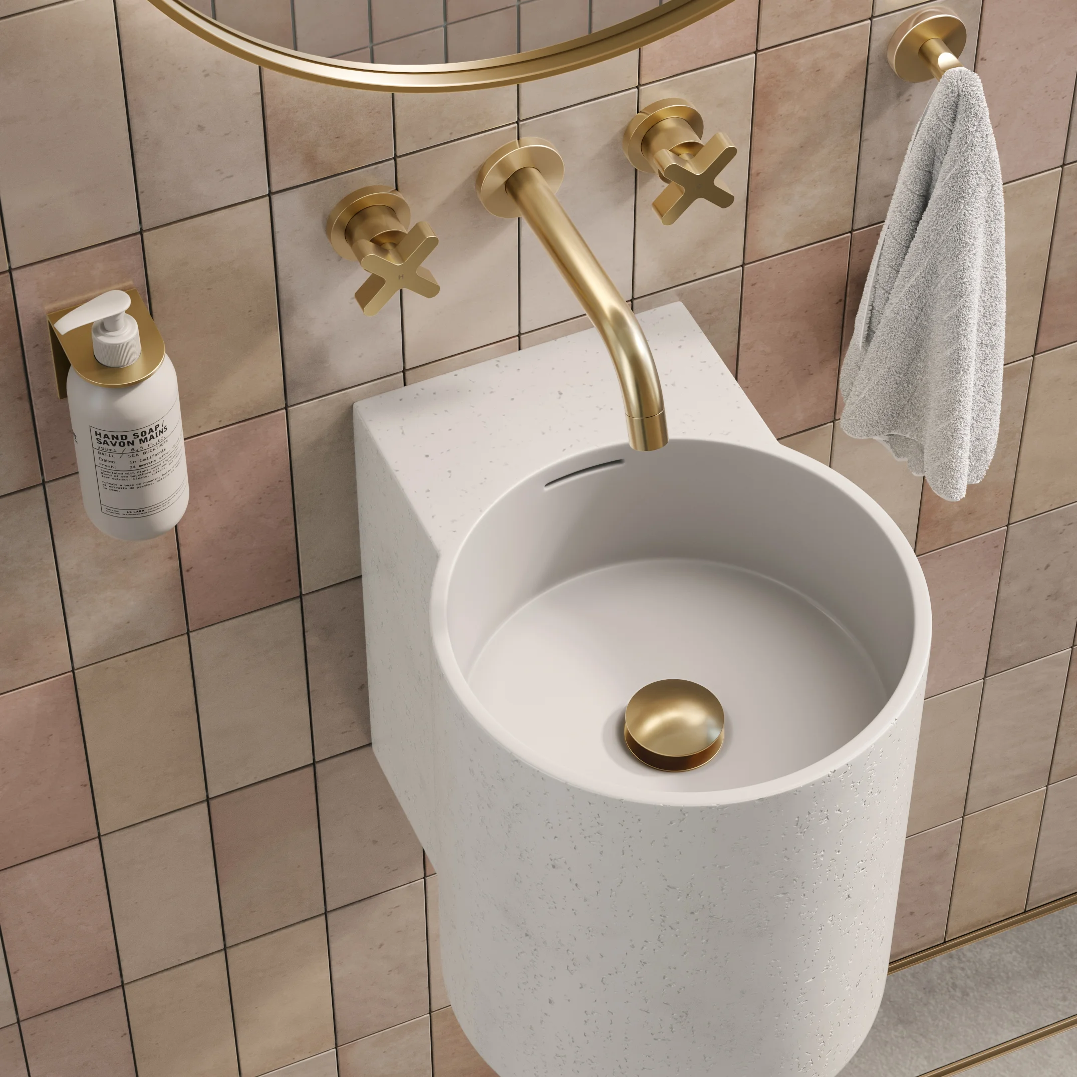 Atelis Wall Mounted Basin Overflow-White Avi Pop-Up Basin Wastes UK-BB