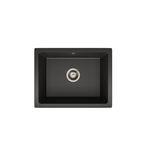 Vera Single Sink 560mm (Overflow) - Black Granite