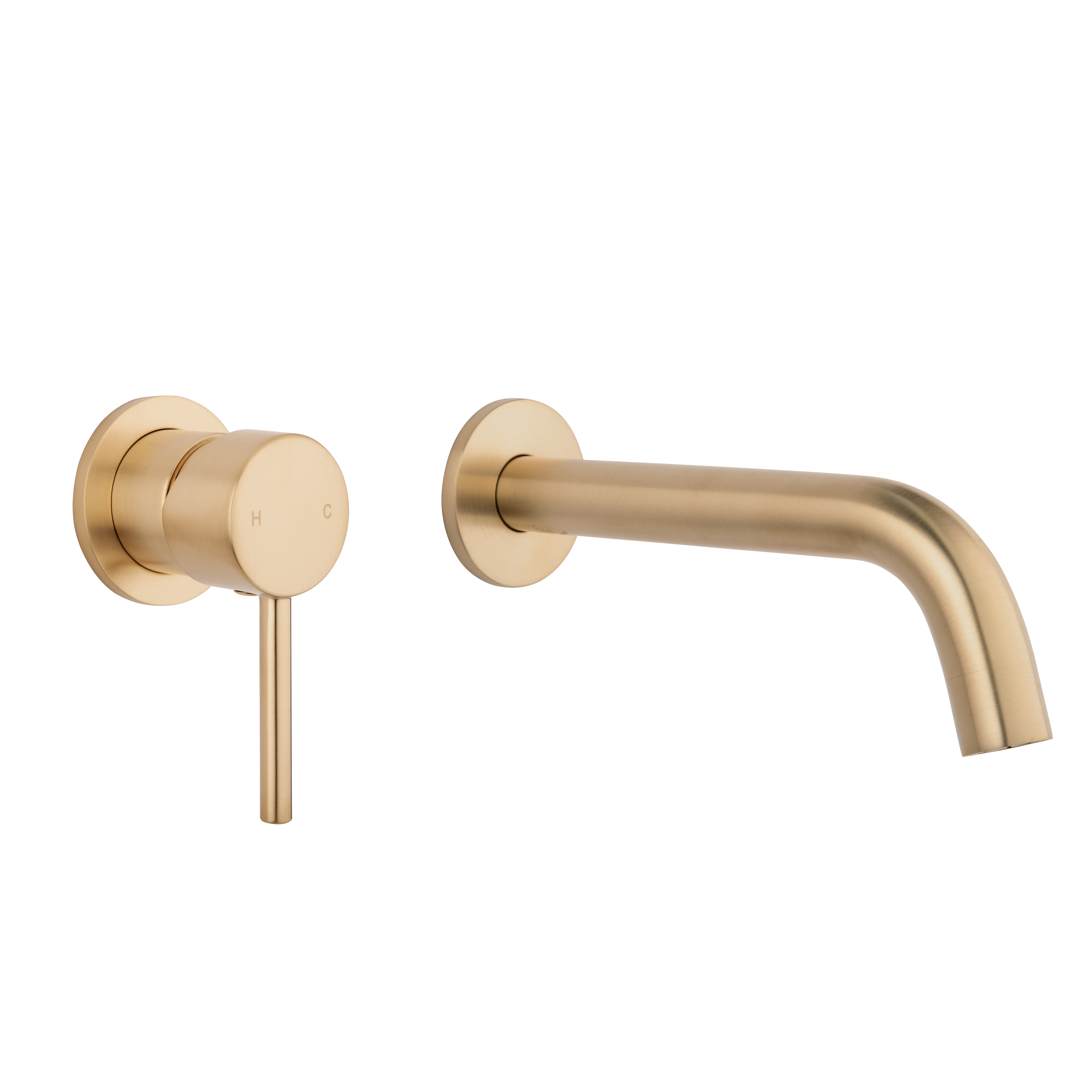 Elysian Minimal Mixer & Spout Set - Brushed Brass