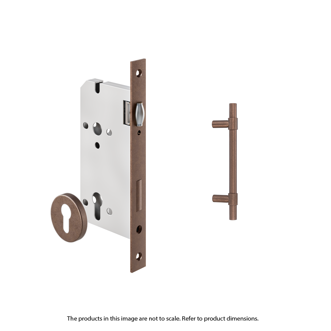 Modi Adjustable Entry Door Pull & Lock Set 300mm - Antique Bronze