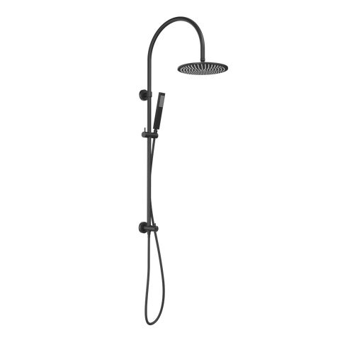 Elysian Gooseneck Shower Rail Set - Matte Black