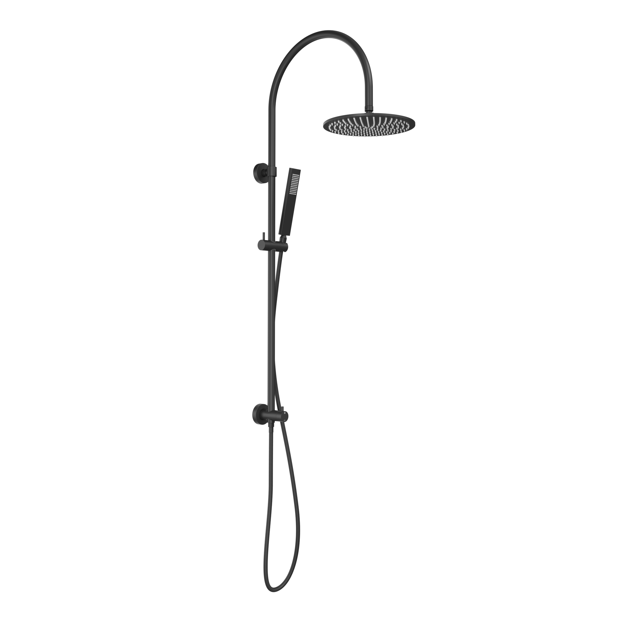 Elysian Gooseneck - Shower Rail Set - Matte Black