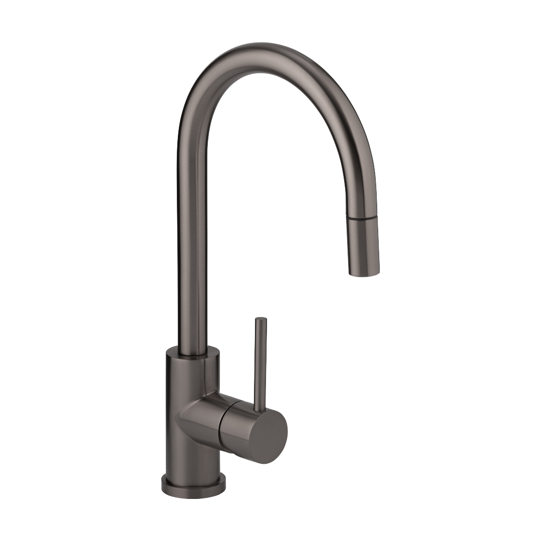 Elysian Commercial Pull-Out Kitchen Mixer - Brushed Gunmetal