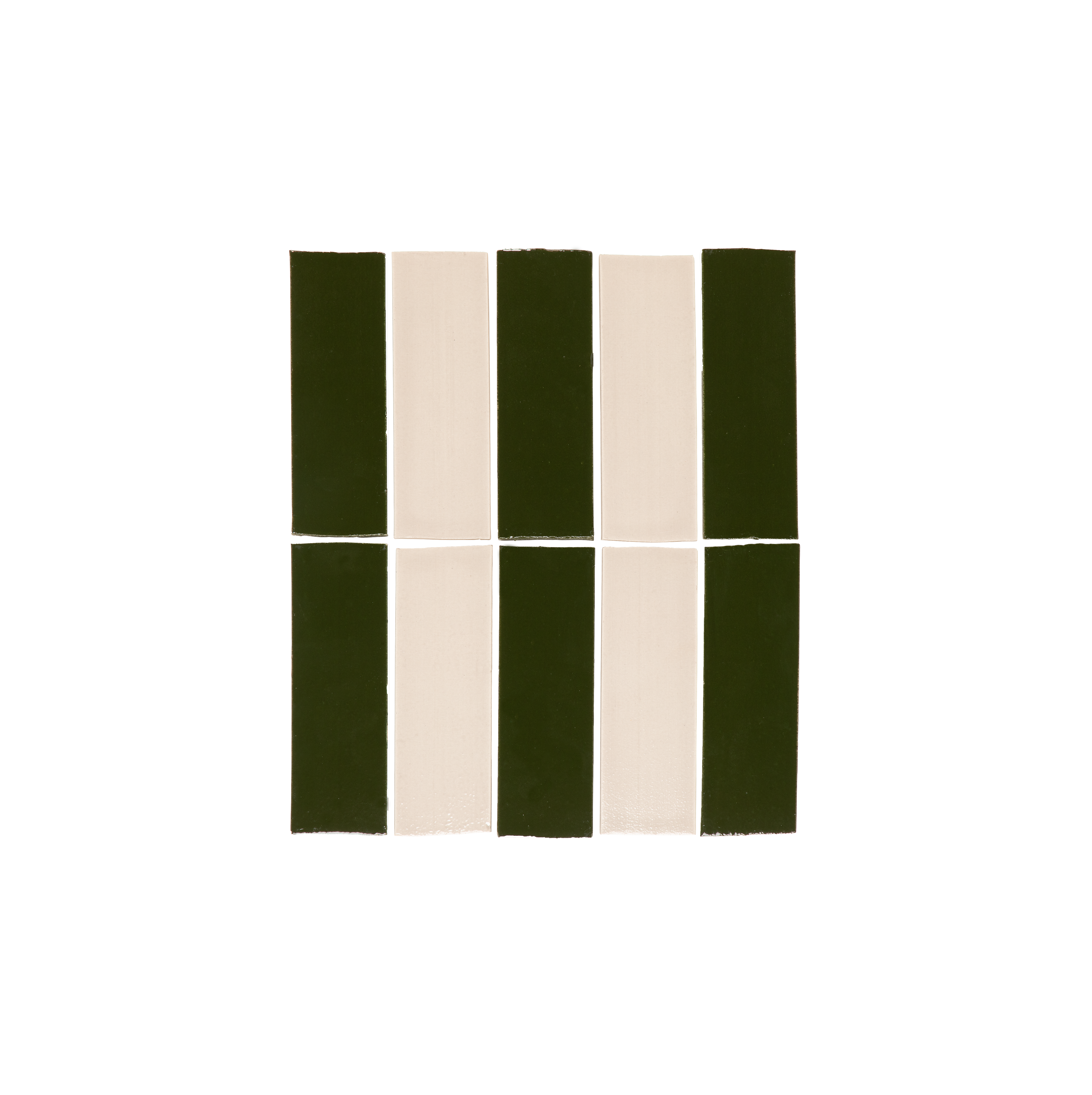 Romanni Zellige Tile RectanglePattern ForestGreen Bone