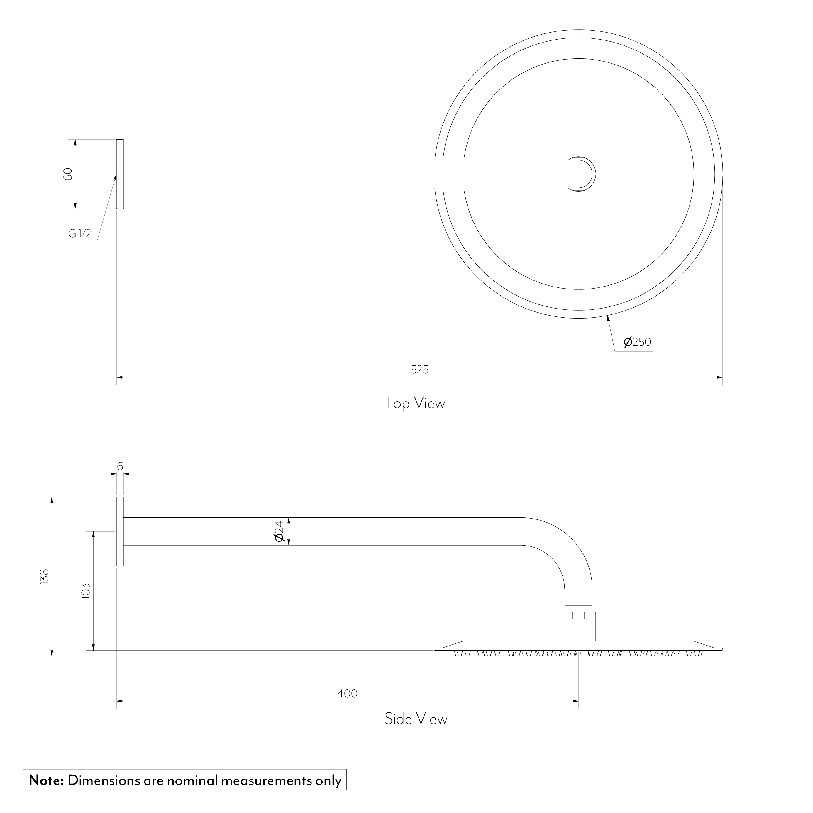 Sola Shower Arm   Head Set SPEC