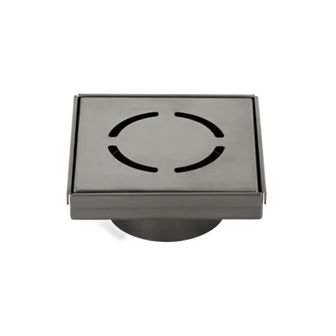 Harper Square Floor Waste - Brushed Gunmetal