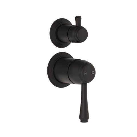 Kingsley Thermostatic 3-Way Diverter - Matte Black
