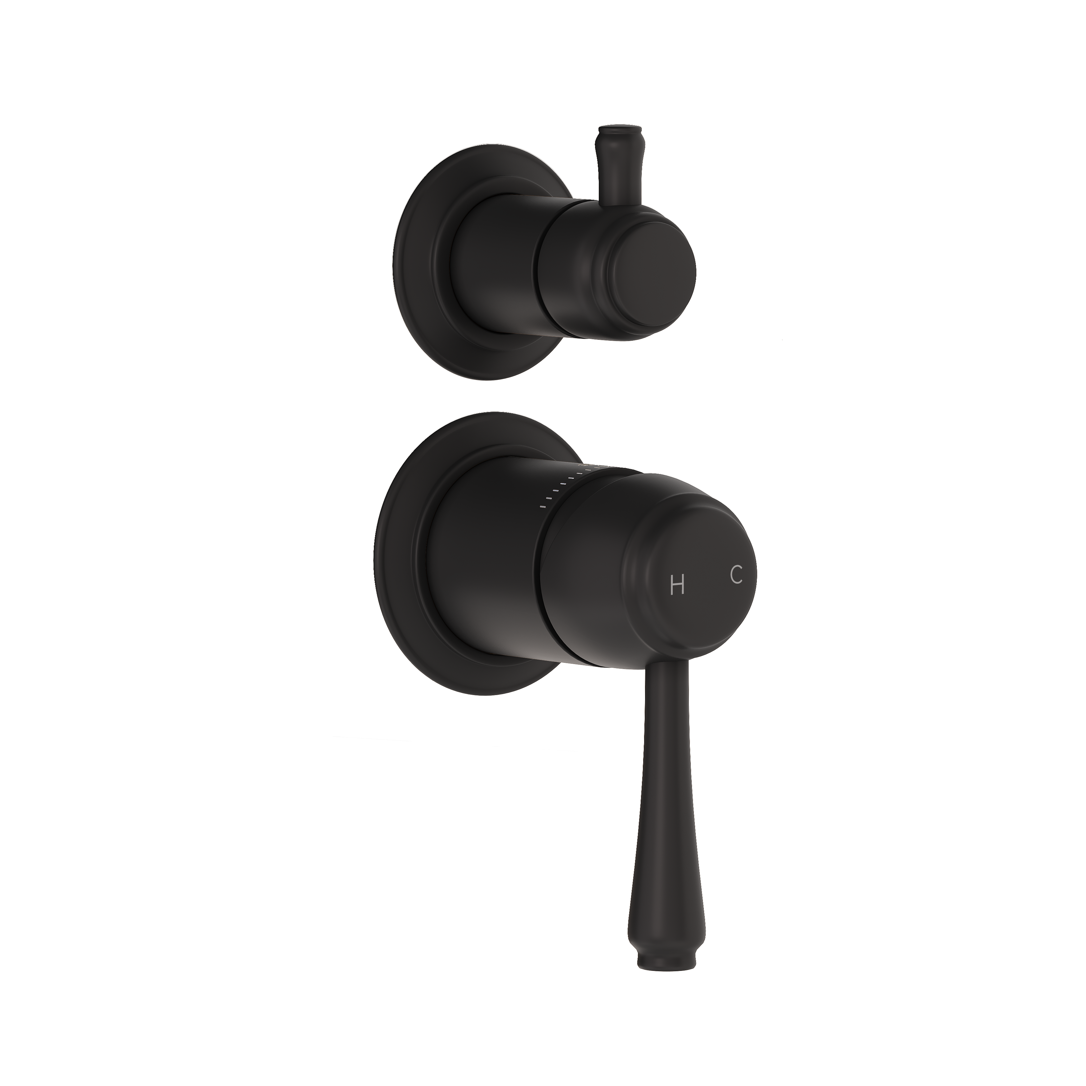 Kingsley Thermostatic 2-Way   3-Way Diverter Stock Render AngledView MB