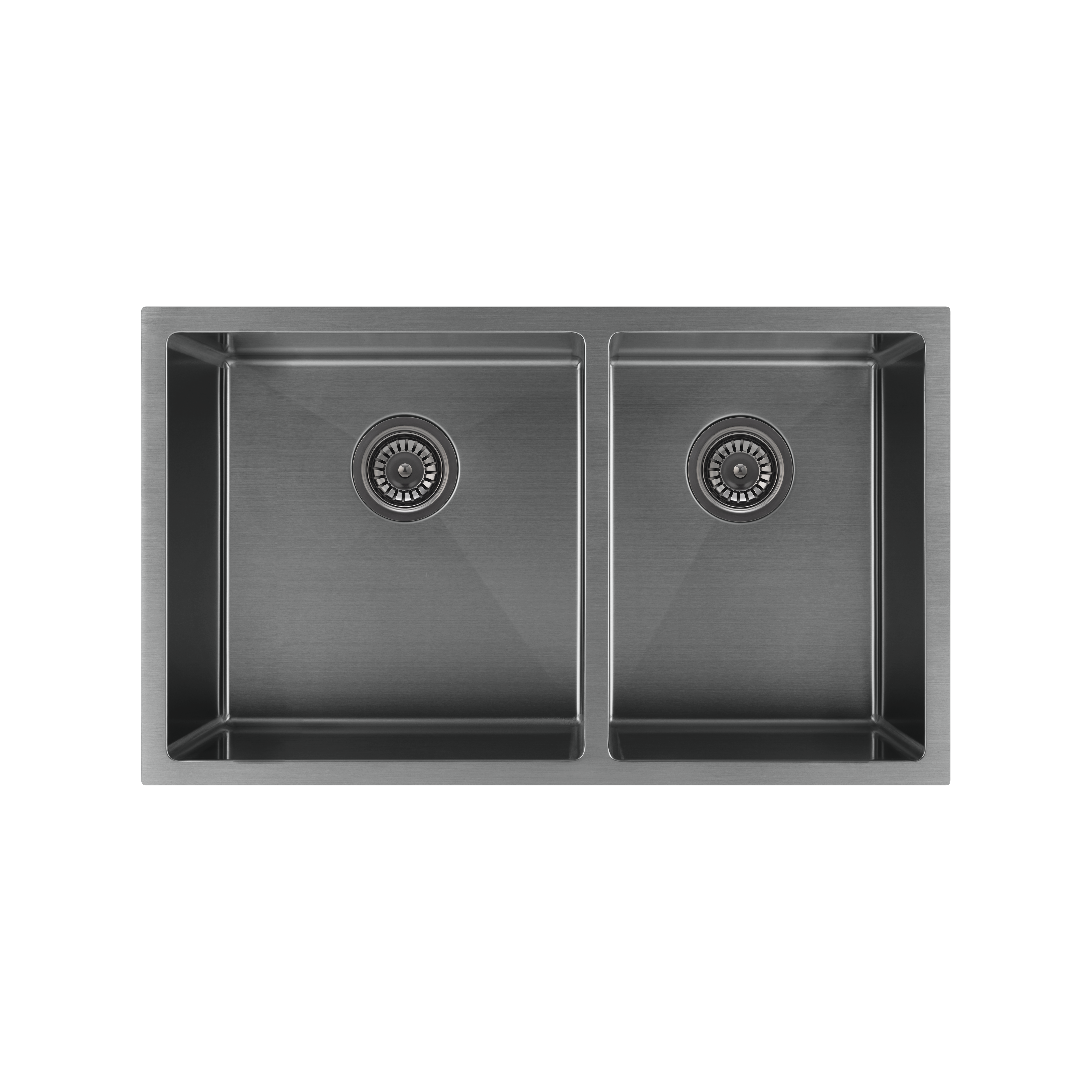 Vita Double Kitchen Sink 760mm - Brushed Gunmetal