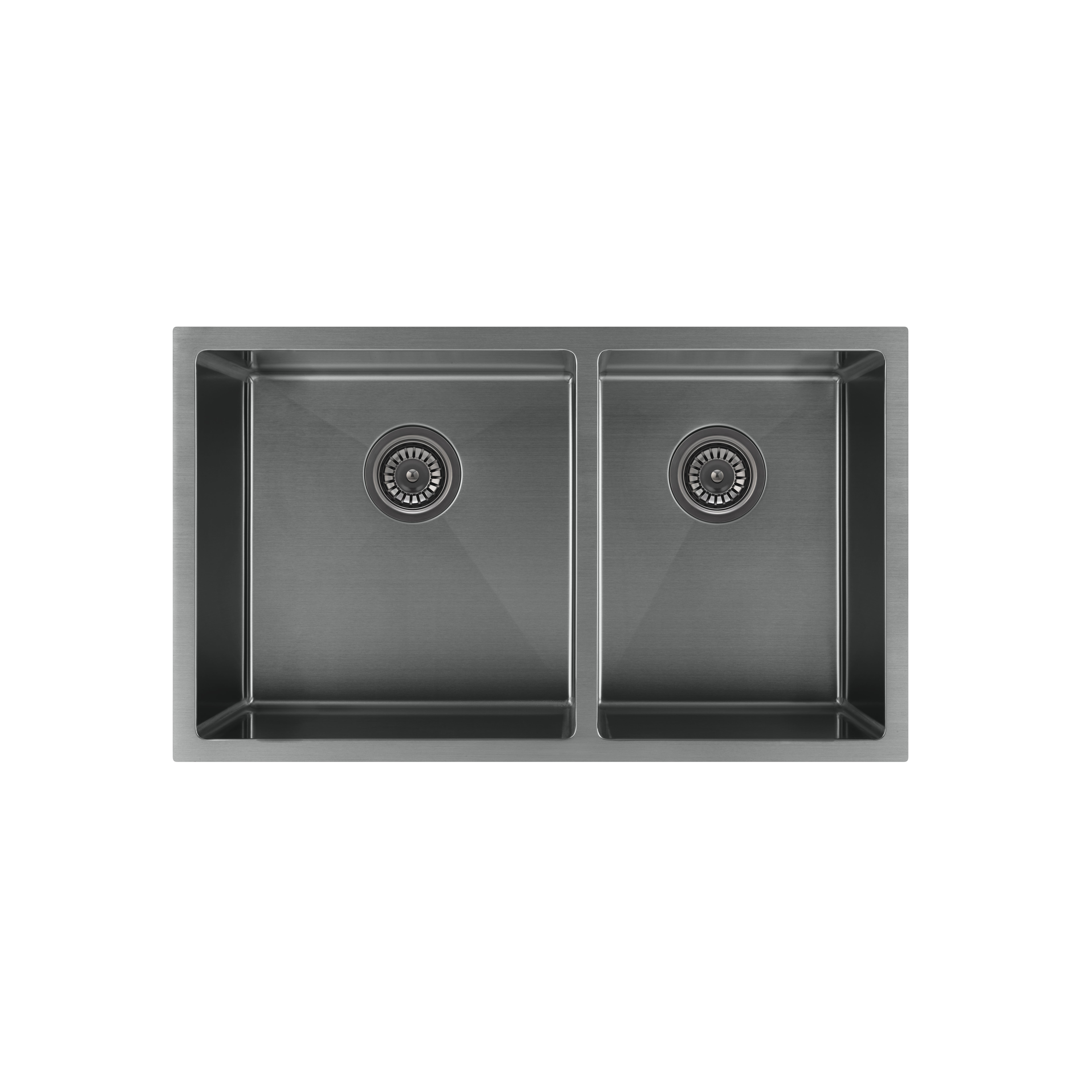 Vita Double Kitchen Sink 760mm - Brushed Gunmetal