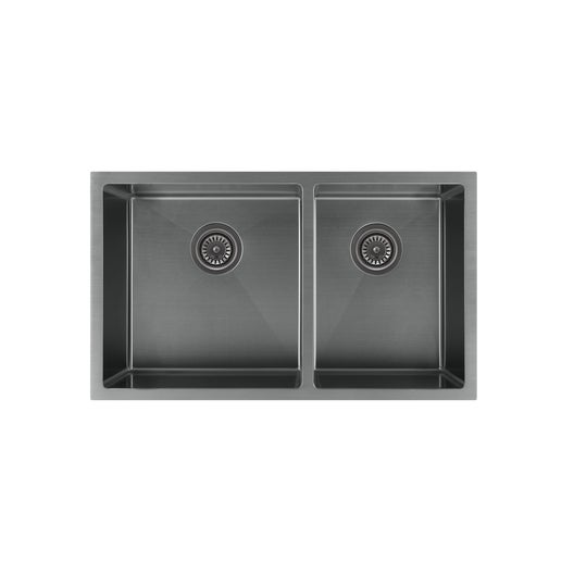 Vita Double Kitchen Sink 760mm - Brushed Gunmetal