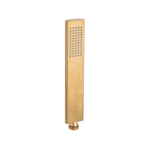 Rounded Rectangle Hand Shower - Tumbled Aged Brass