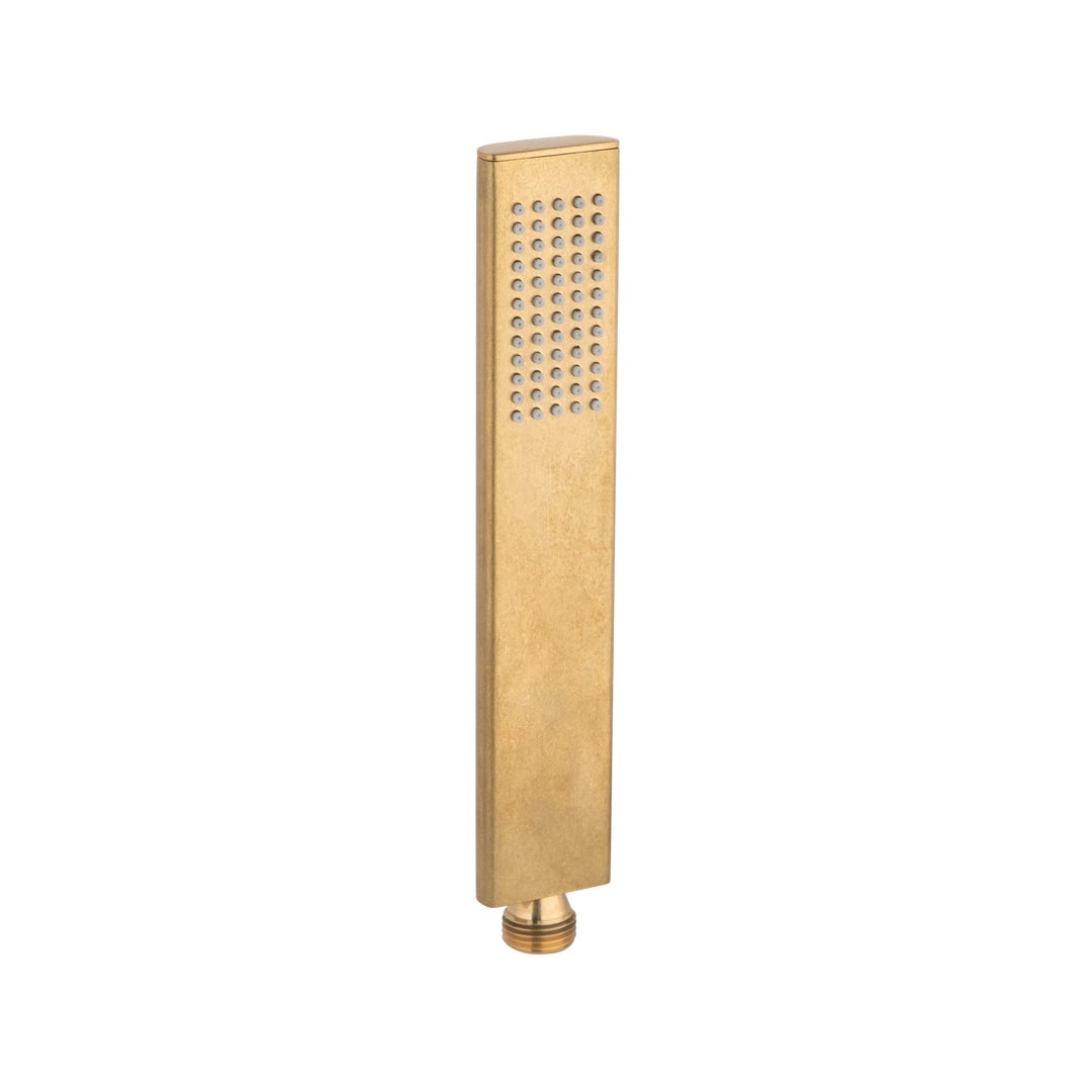 Rounded Rectangle Hand Shower - Tumbled Aged Brass