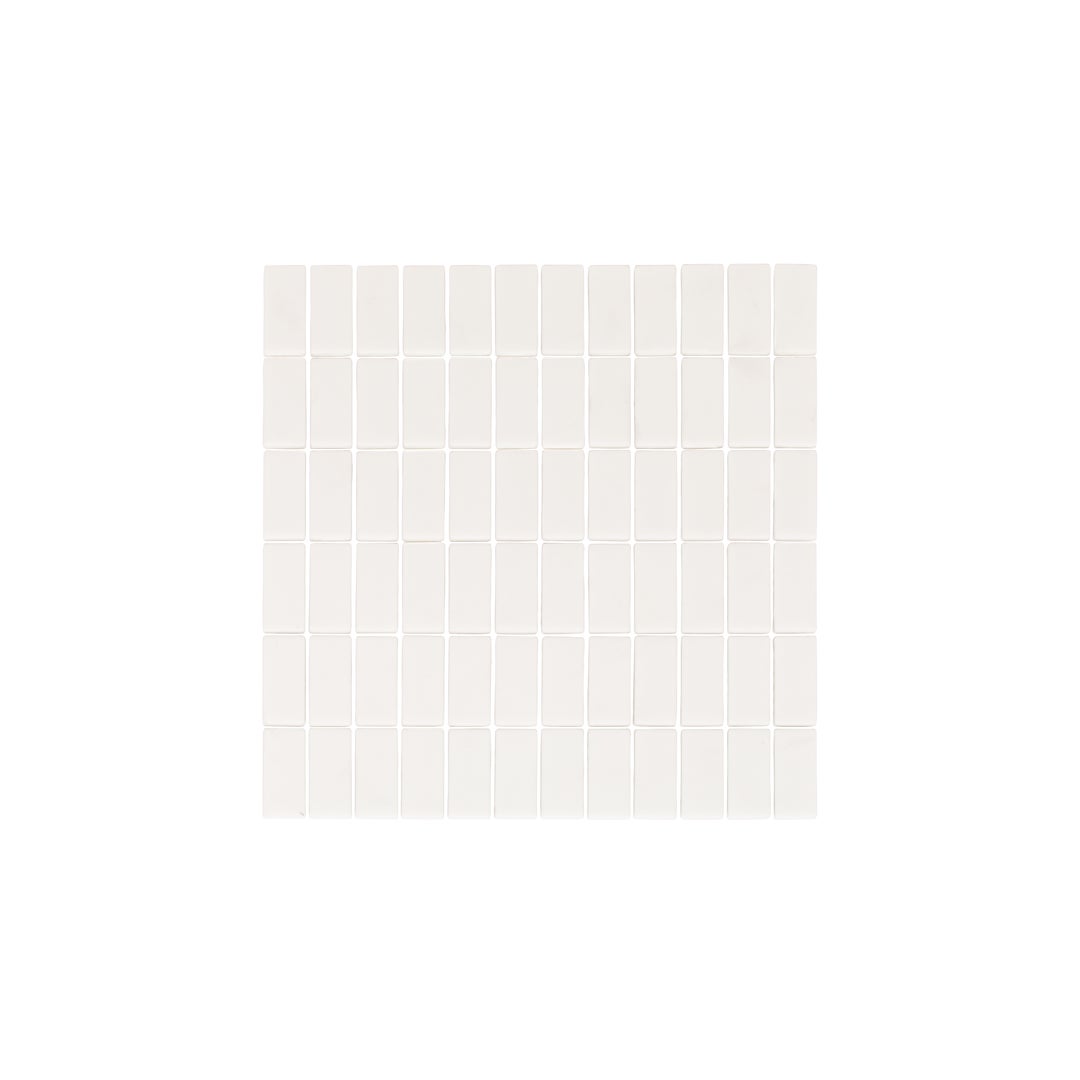 Esashi Rectangle Glass Mosaic Tile - Matte White