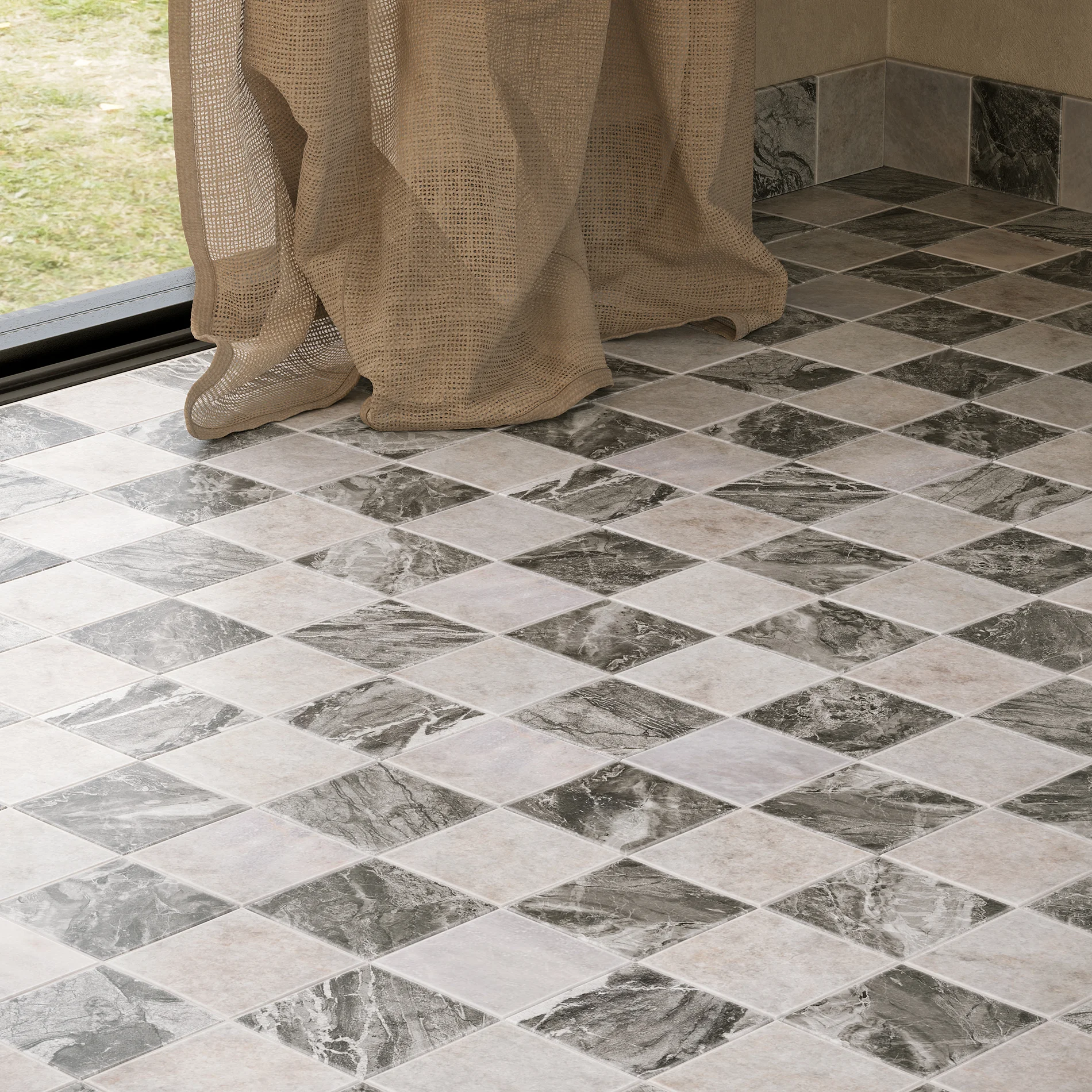 Mona Mirror cabinets Zuri Round Undercounter Basin Milani Tap Hakkari Tiles View03