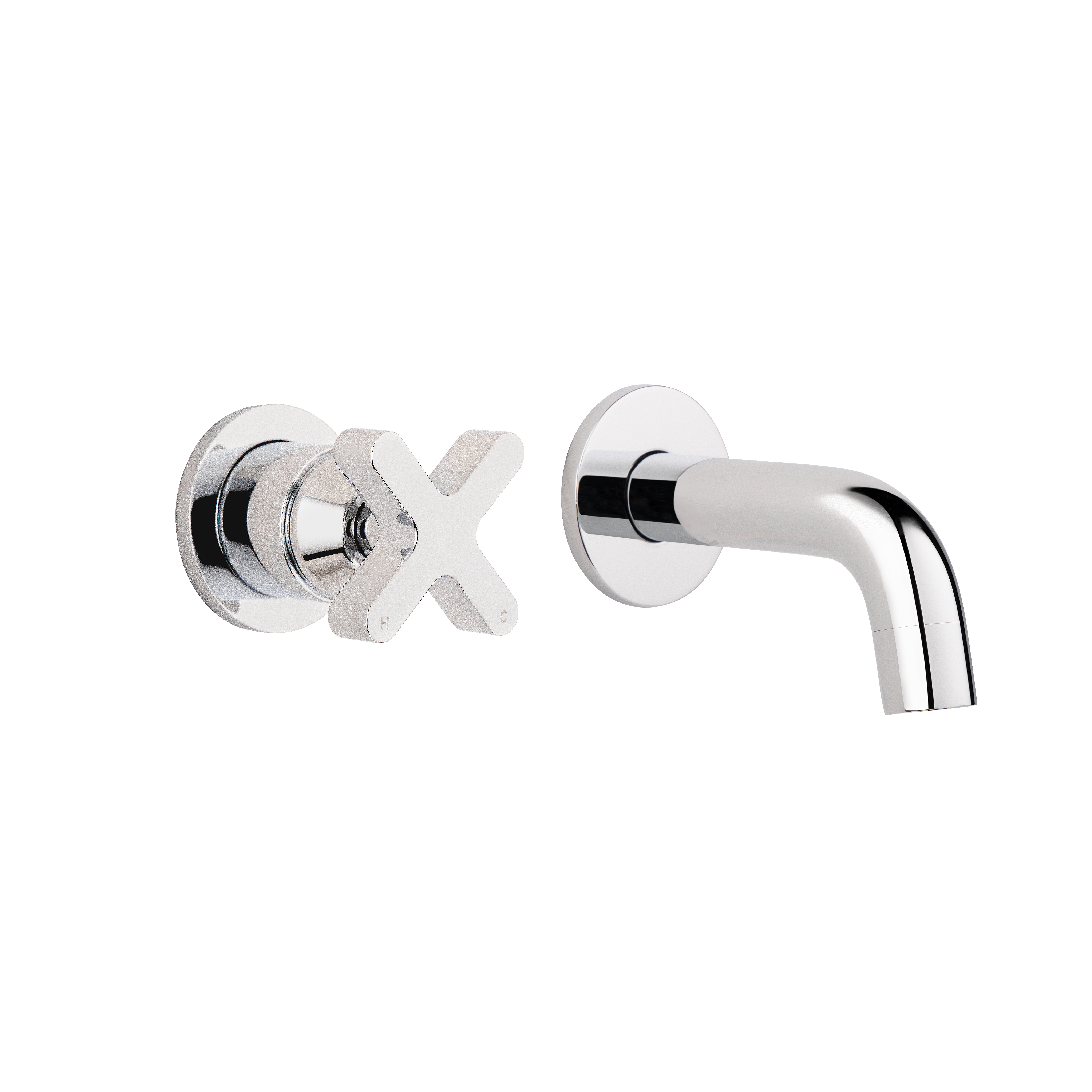 Cross Progressive Mixer & Mini Spout Set - Chrome