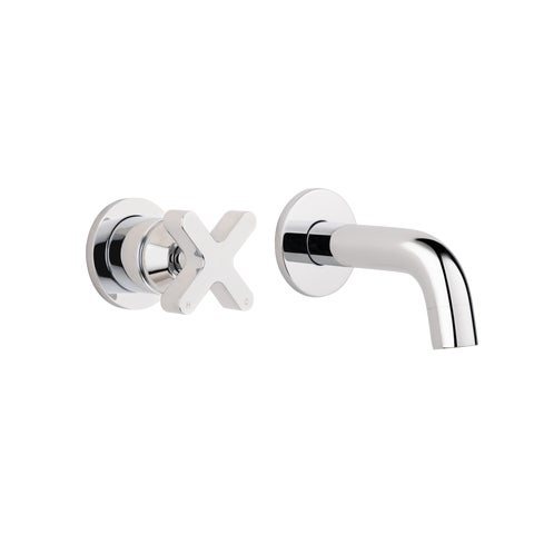 Cross Progressive Mixer & Mini Spout Set - Chrome