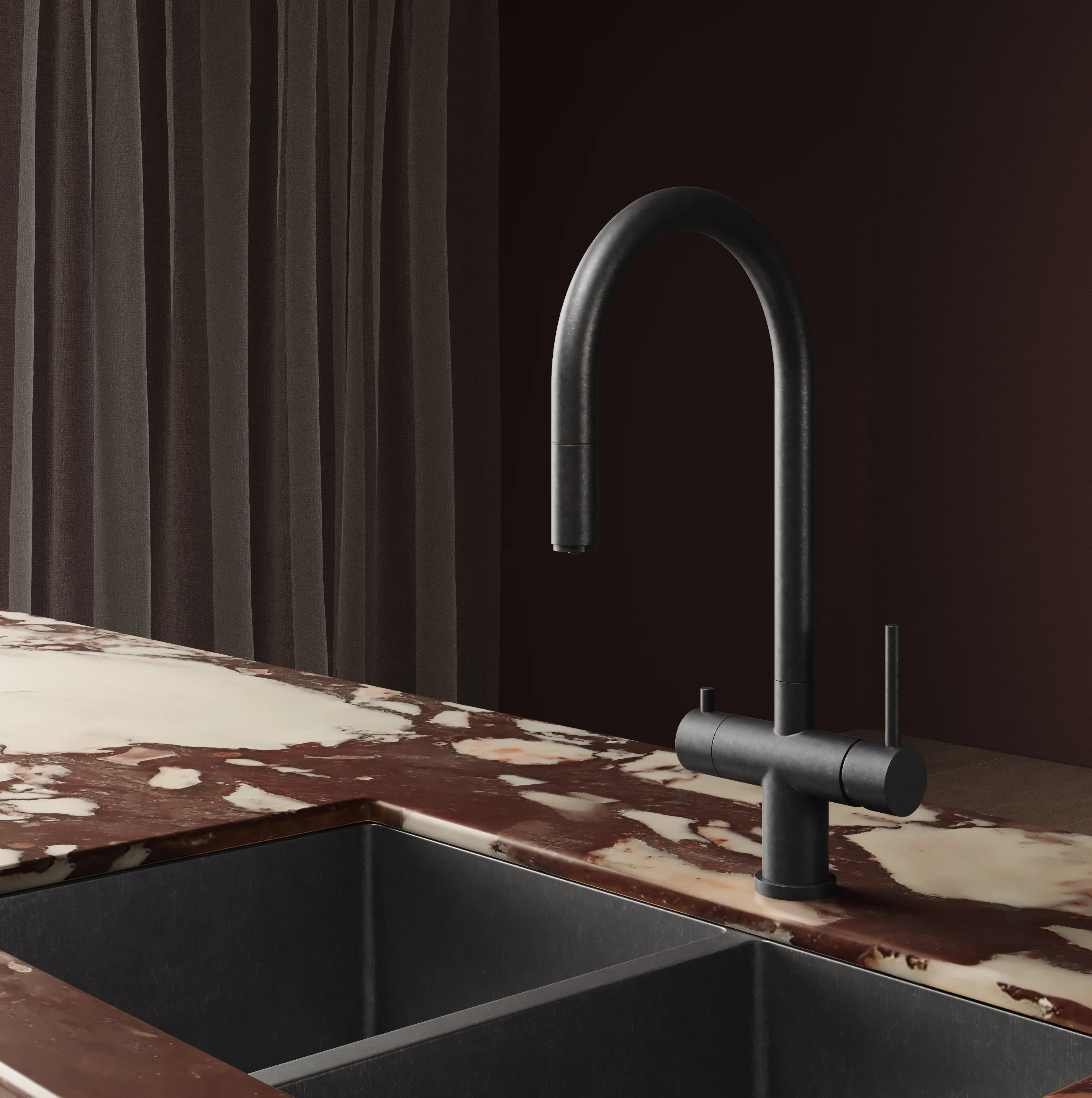 Close%20Up-ViewH Elysian%20Tap-Vita%20Double%20Sink Slate