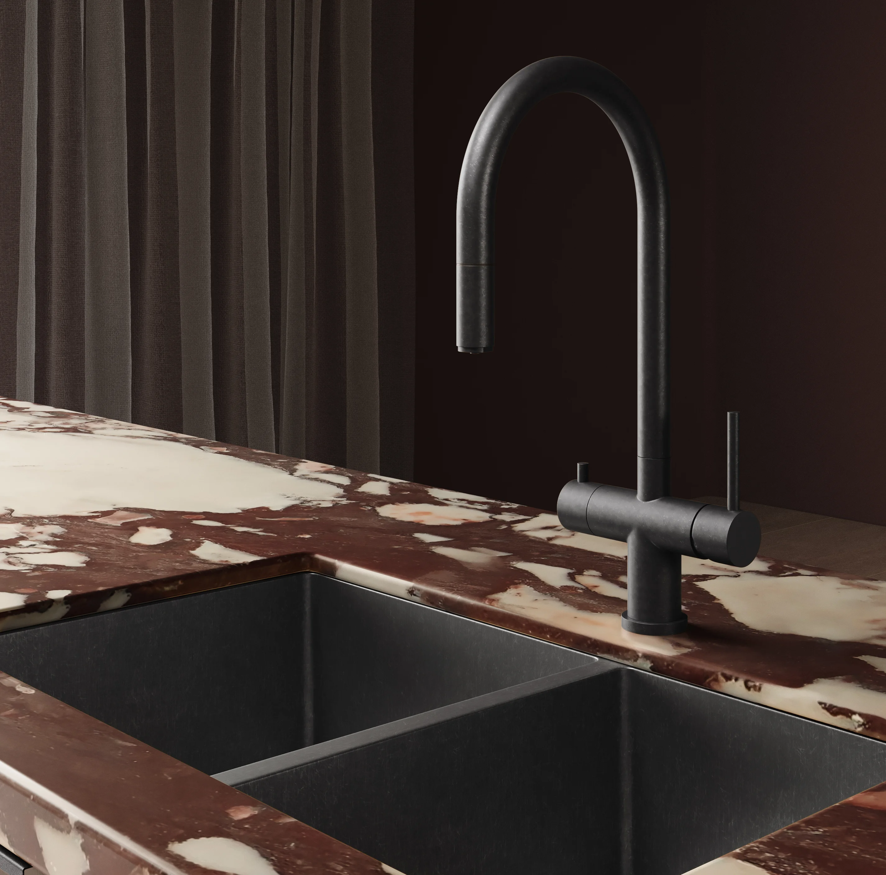 Close%20Up-ViewH Elysian%20Tap-Vita%20Double%20Sink Slate