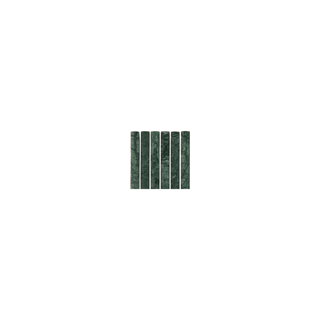 Saroma Natural Stone Rounded Finger Mosaic Tile - Green Marble (Sample)