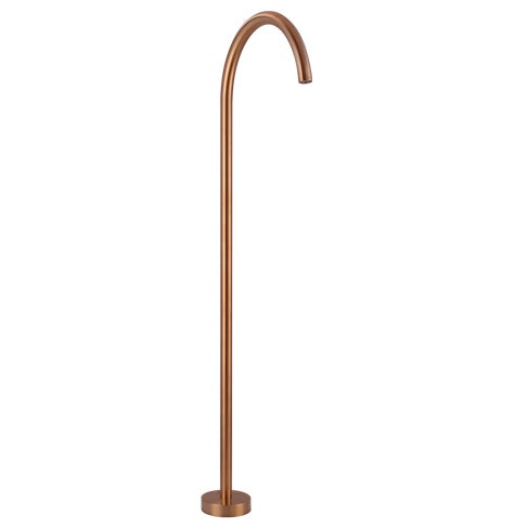 Sola Floor Mounted Bath Filler - Brushed Copper