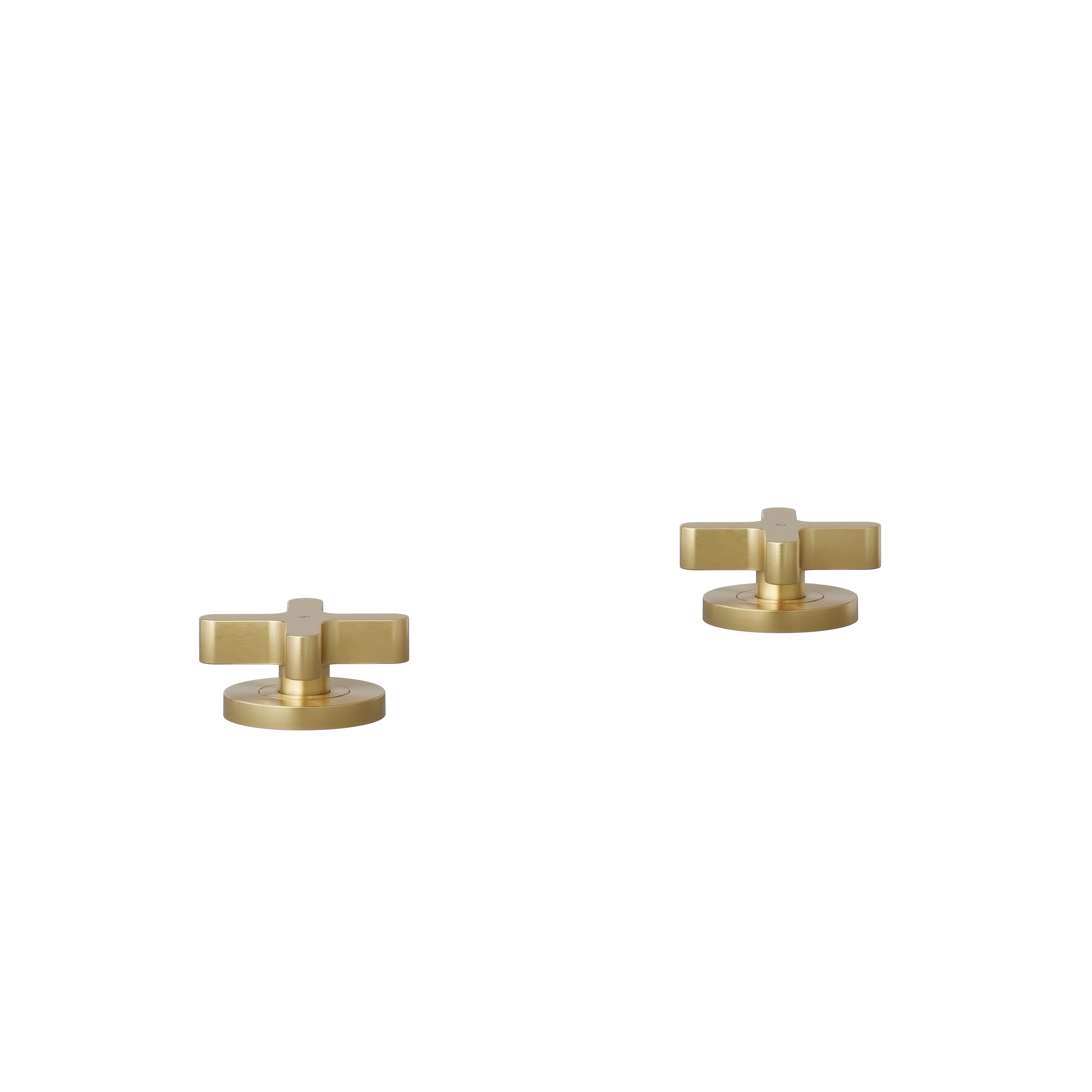 Cross Assembly Bench Mounted Taps - Brushed Brass
