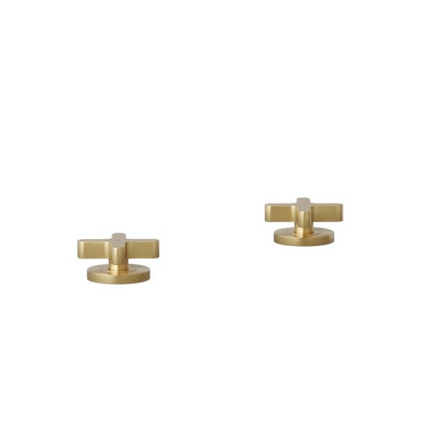 Cross Assembly Bench Mounted Taps - Brushed Brass