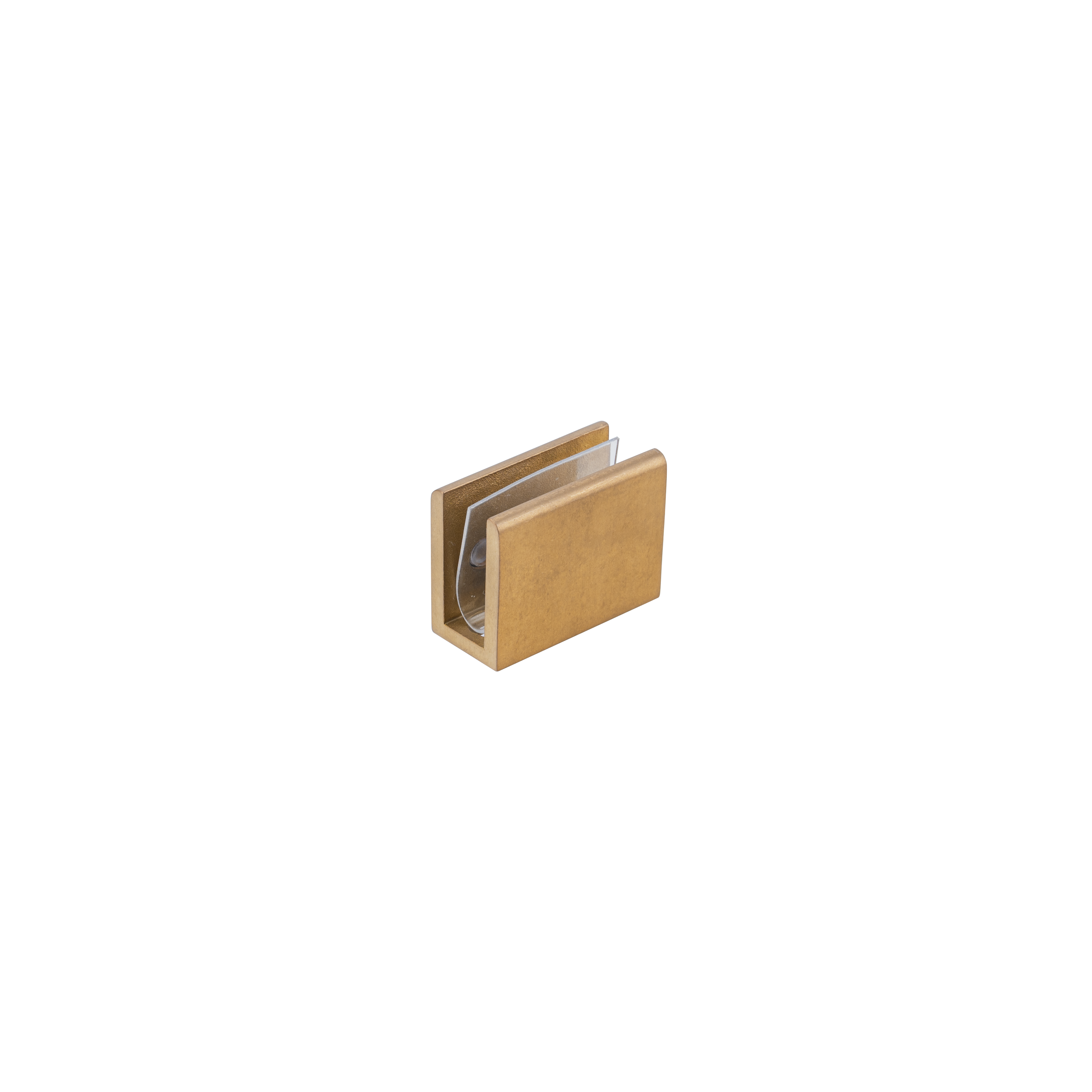 Pius Glass Panel Clip 10mm - Antique Aurum 