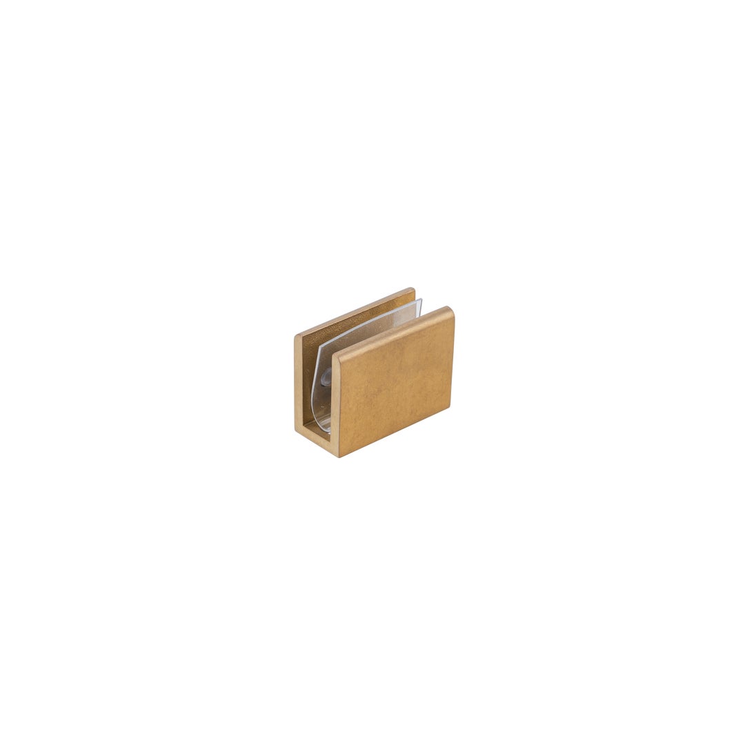 Pius Glass Panel Clip 10mm - Antique Aurum