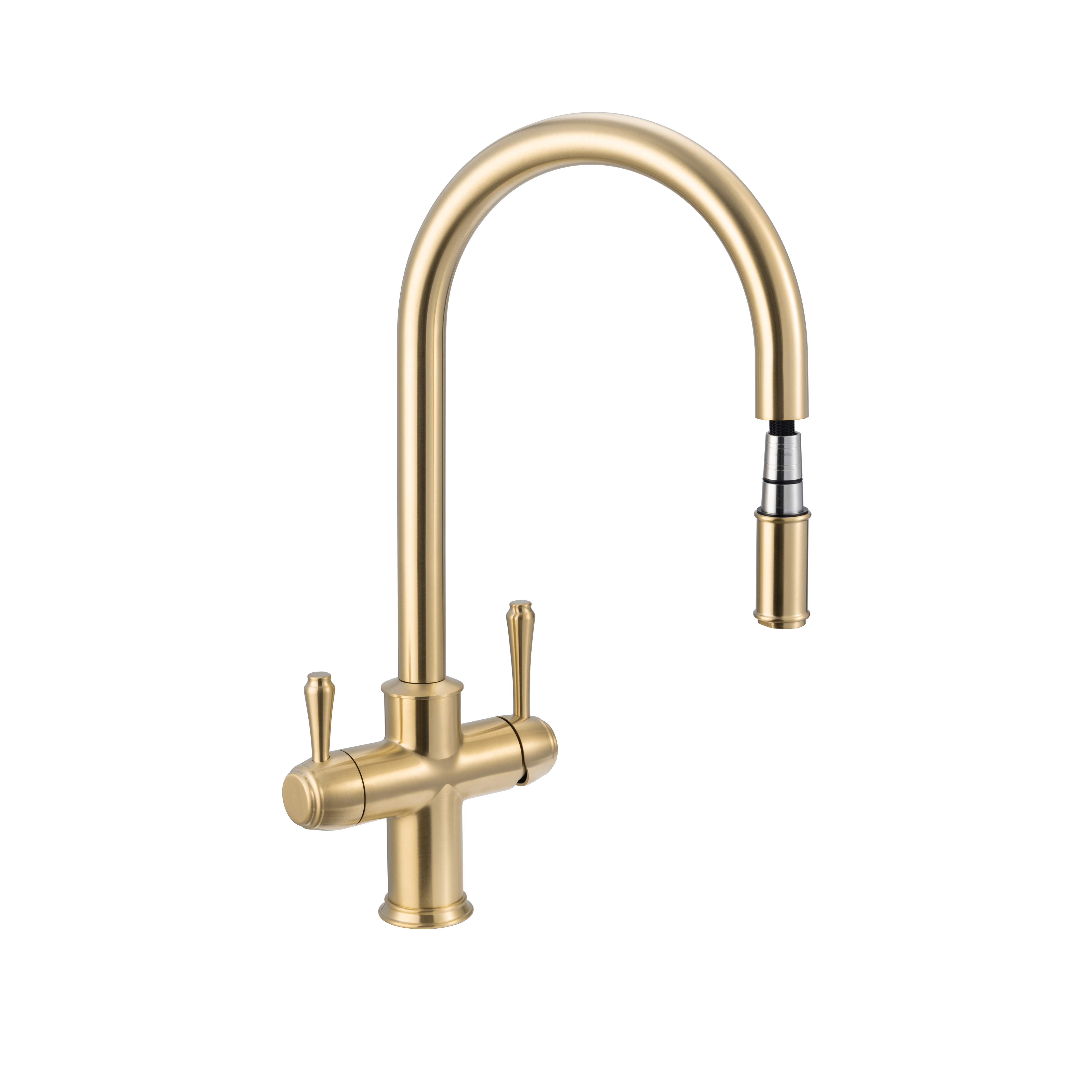 Kingsley-3-Way-Pull-Out-Filter-Tap Side Brushed-Brass-1