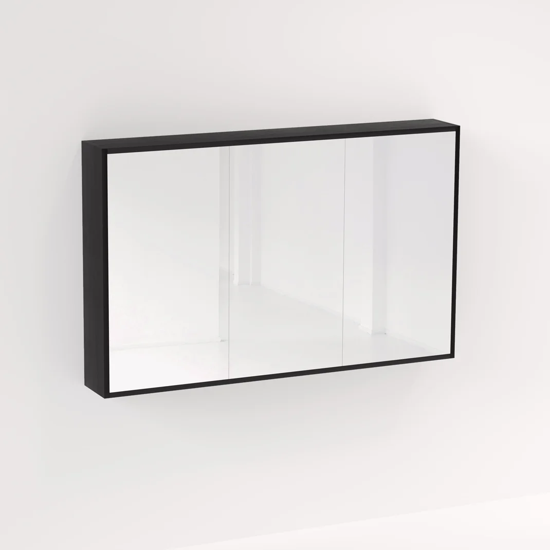 Myra 3 Door Mirror Cabinet 1278mm - Black Oak - Feature
