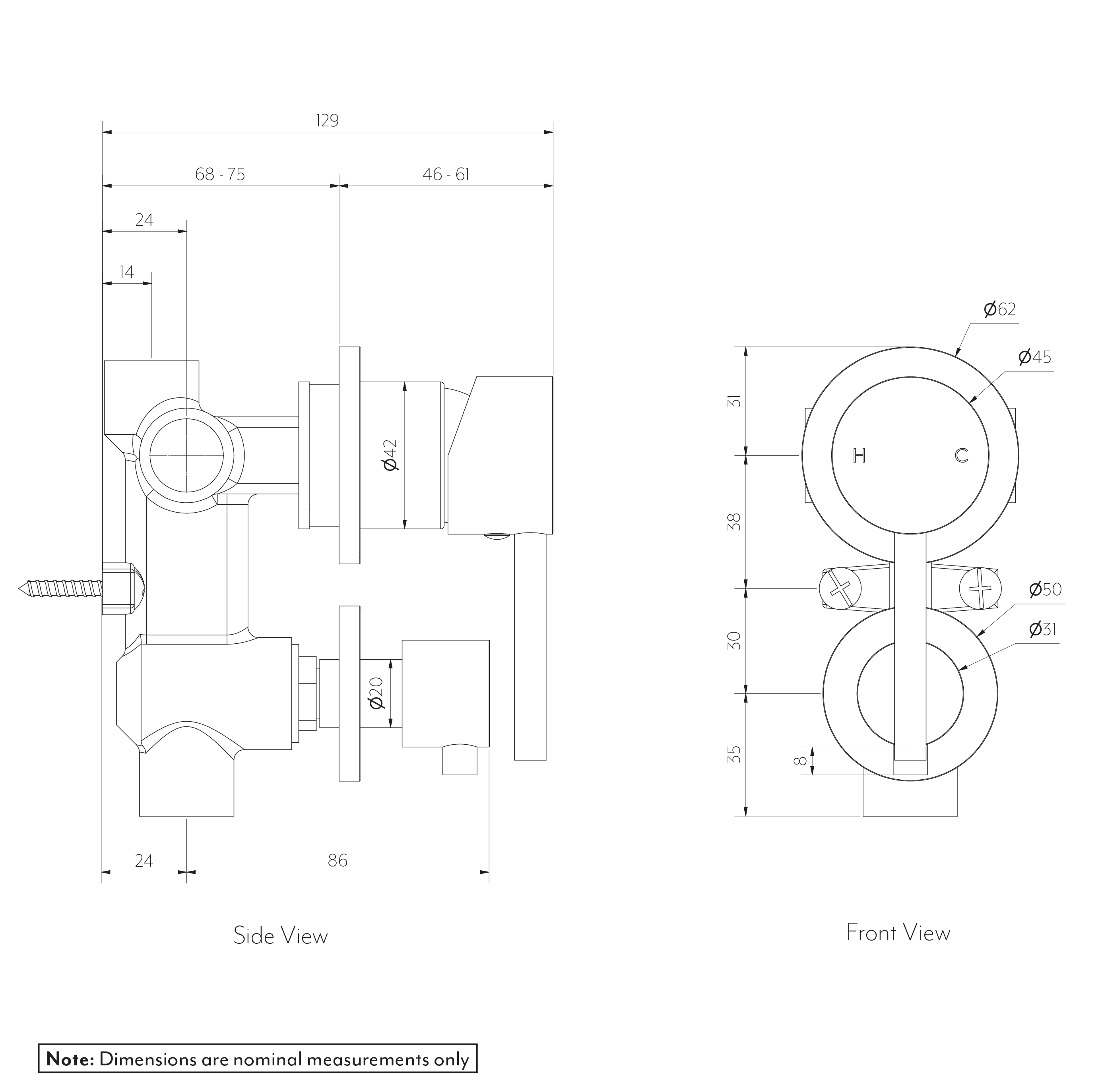 ELYSIAN Diverter Bottom Button SPEC