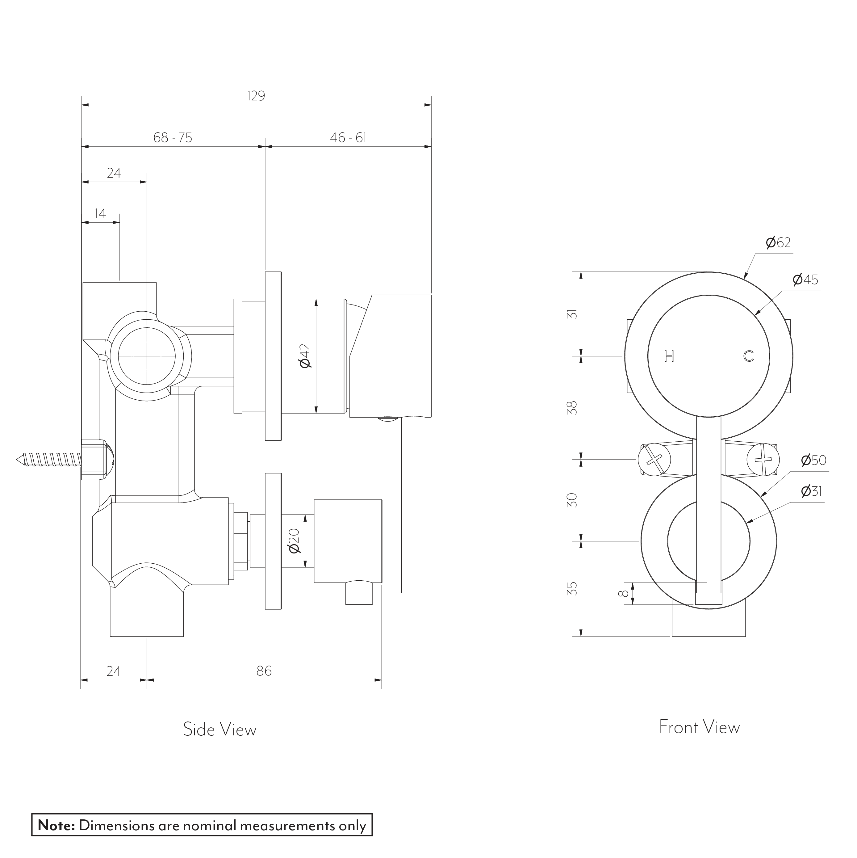 ELYSIAN Diverter Bottom Button SPEC