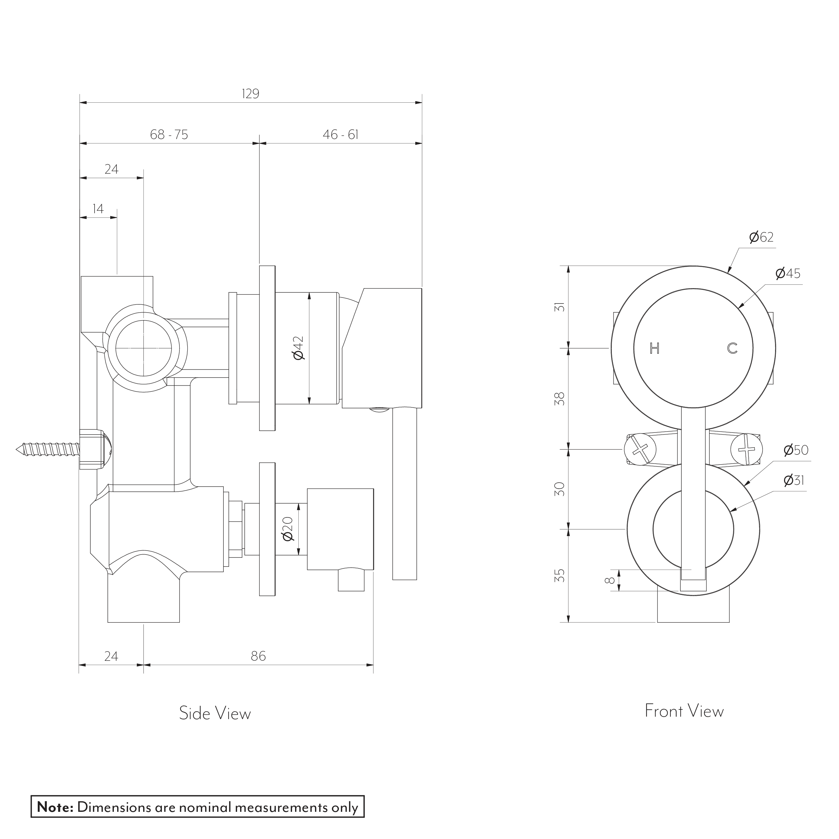 ELYSIAN Diverter Bottom Button SPEC