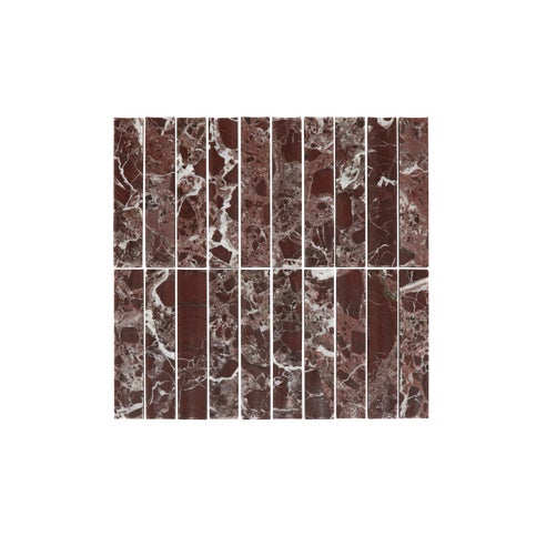 Rosso Levanto Inverted Finger Mosaic Tile