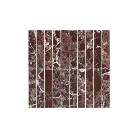 Rosso Levanto Inverted Finger Mosaic Tile