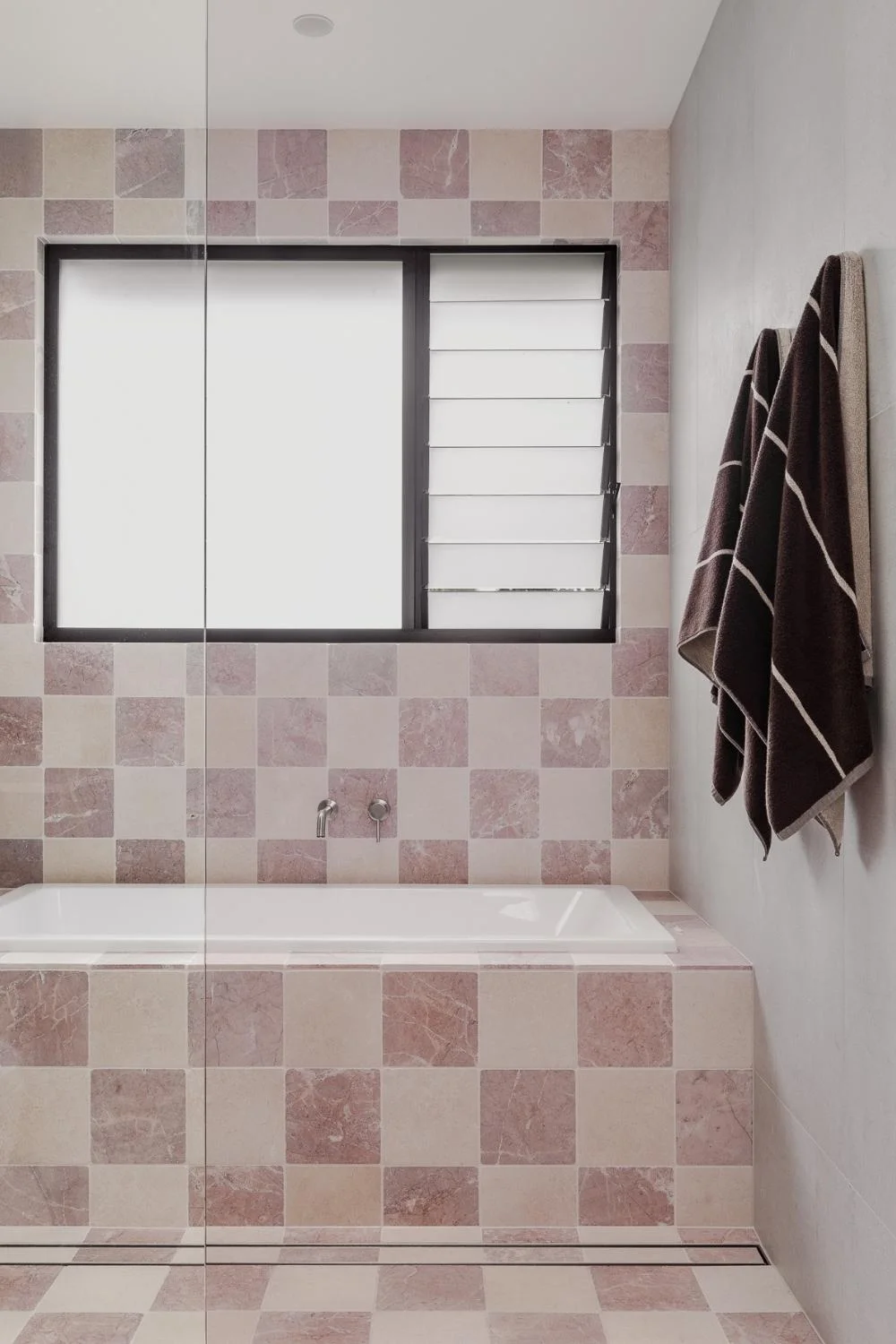 Bathroom Tiles Ideas Checkerboard Pink