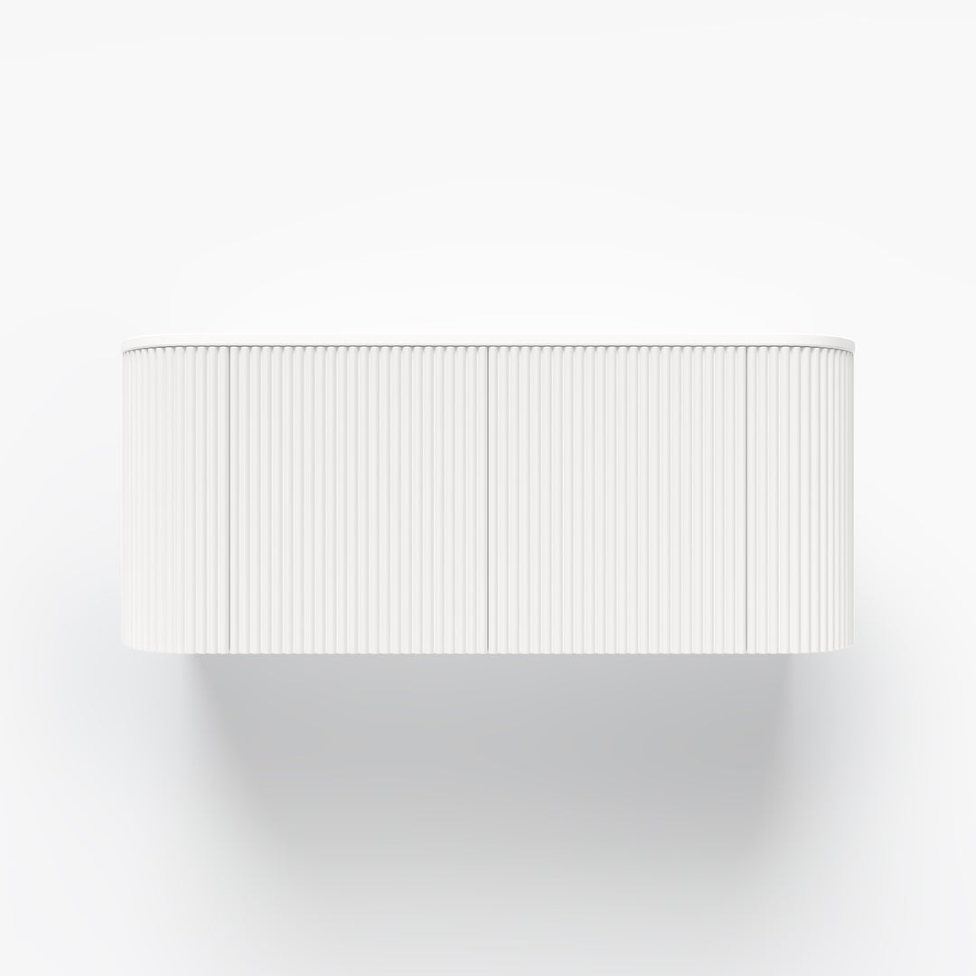 Zahara Curved Fluted Vanity 1164mm - White