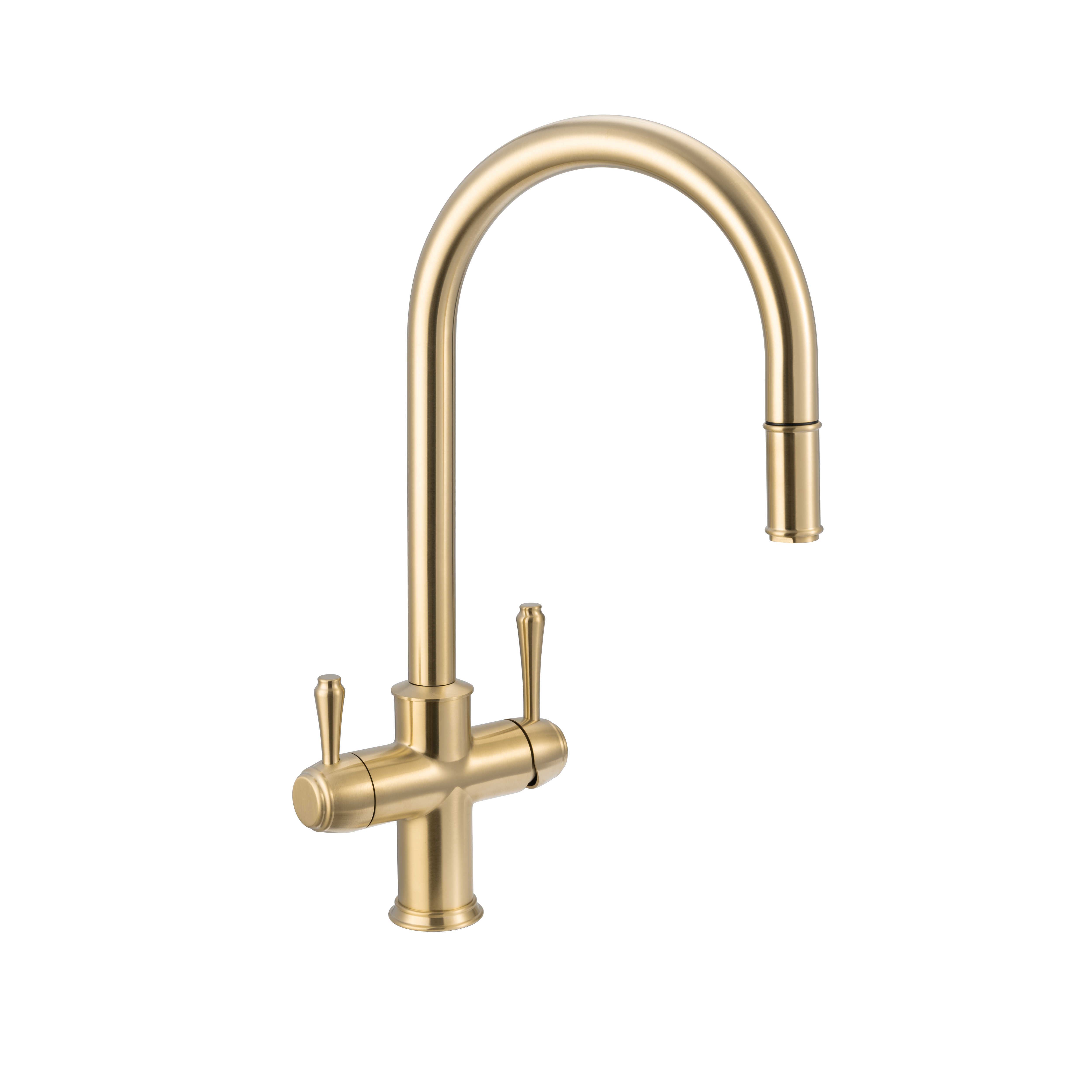 Kingsley-3-Way-Pull-Out-Filter-Tap Side Brushed-Brass 2