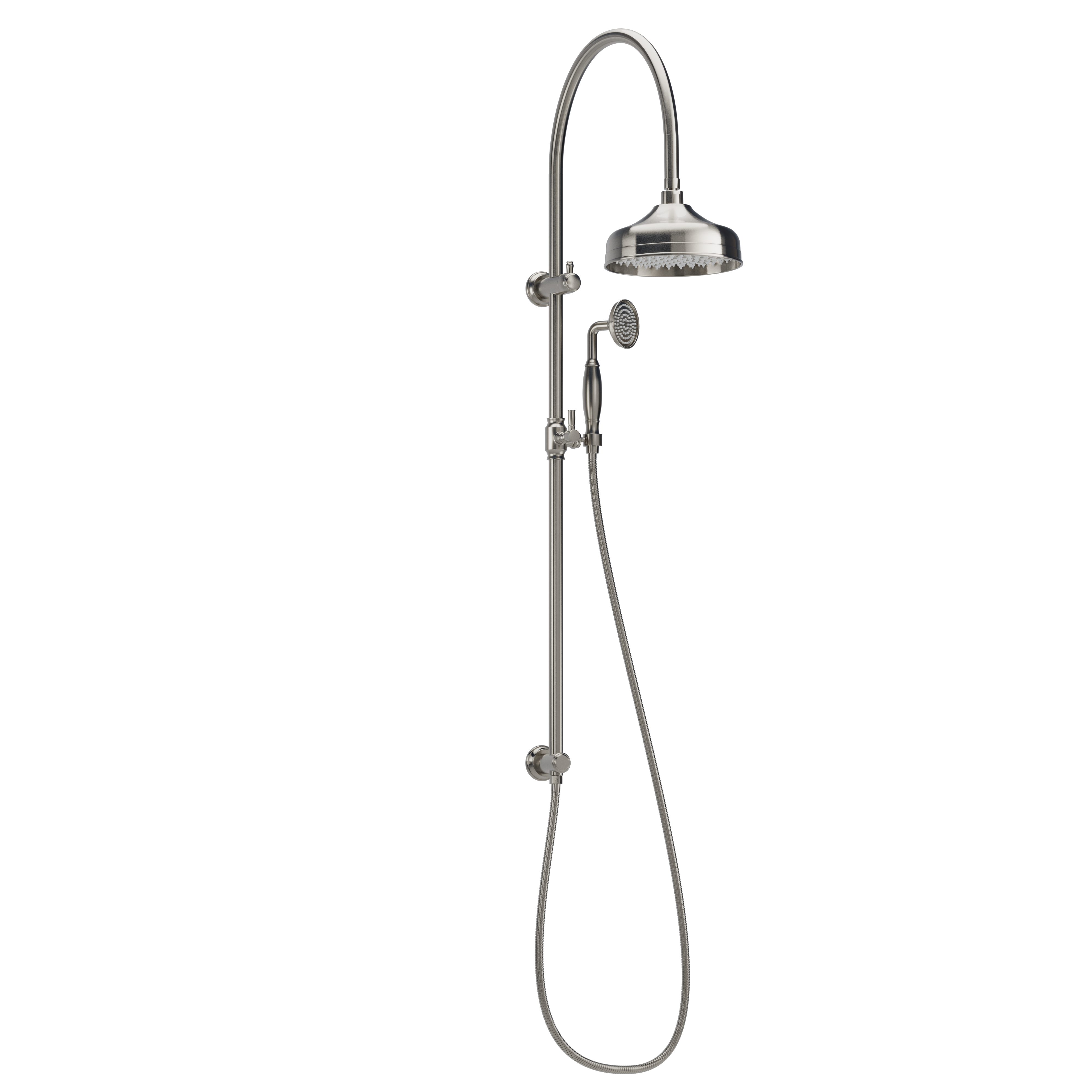 Kingsley Shower Rail Set - Brushed Nickel