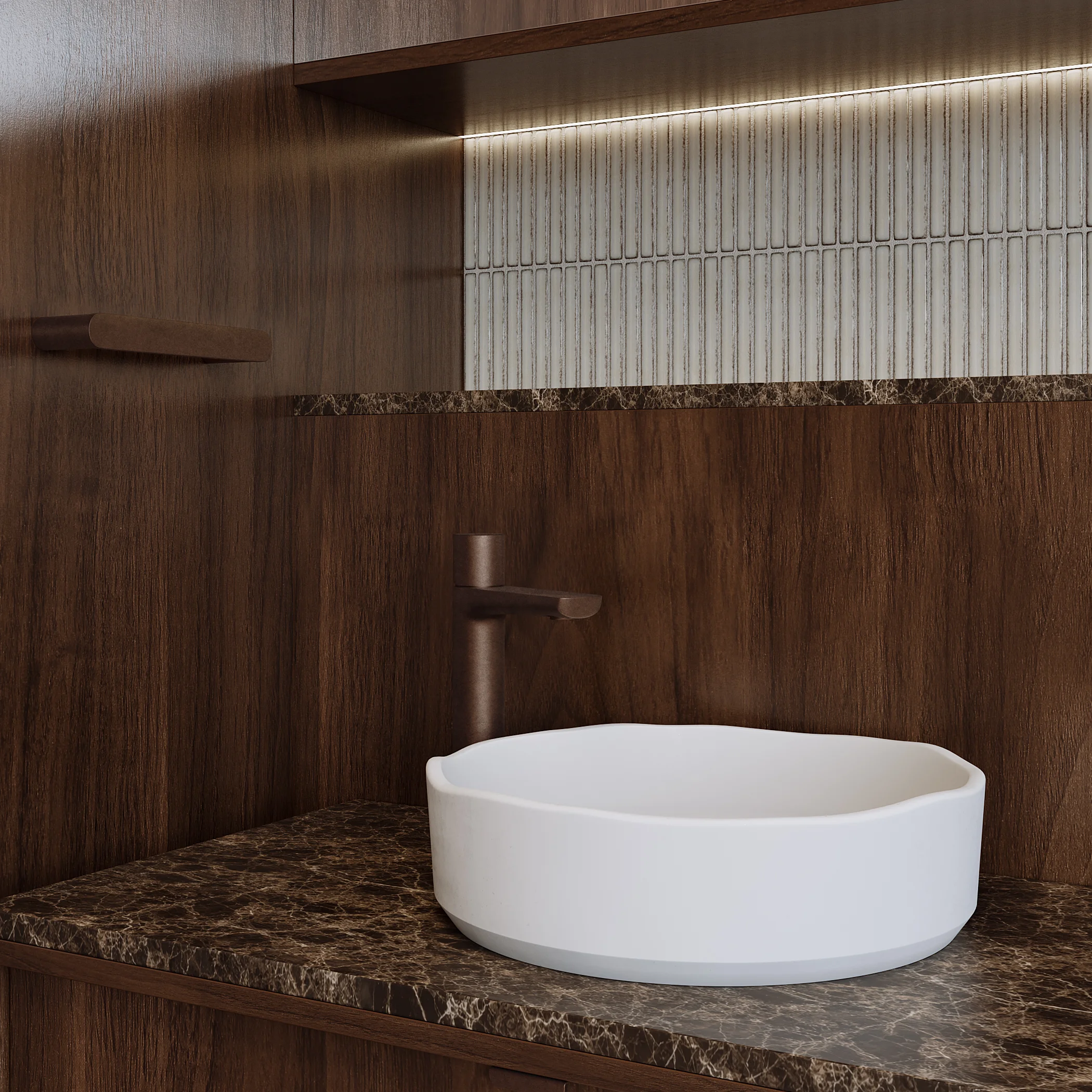 Emperador Stone View04 V2 Sink Bronze