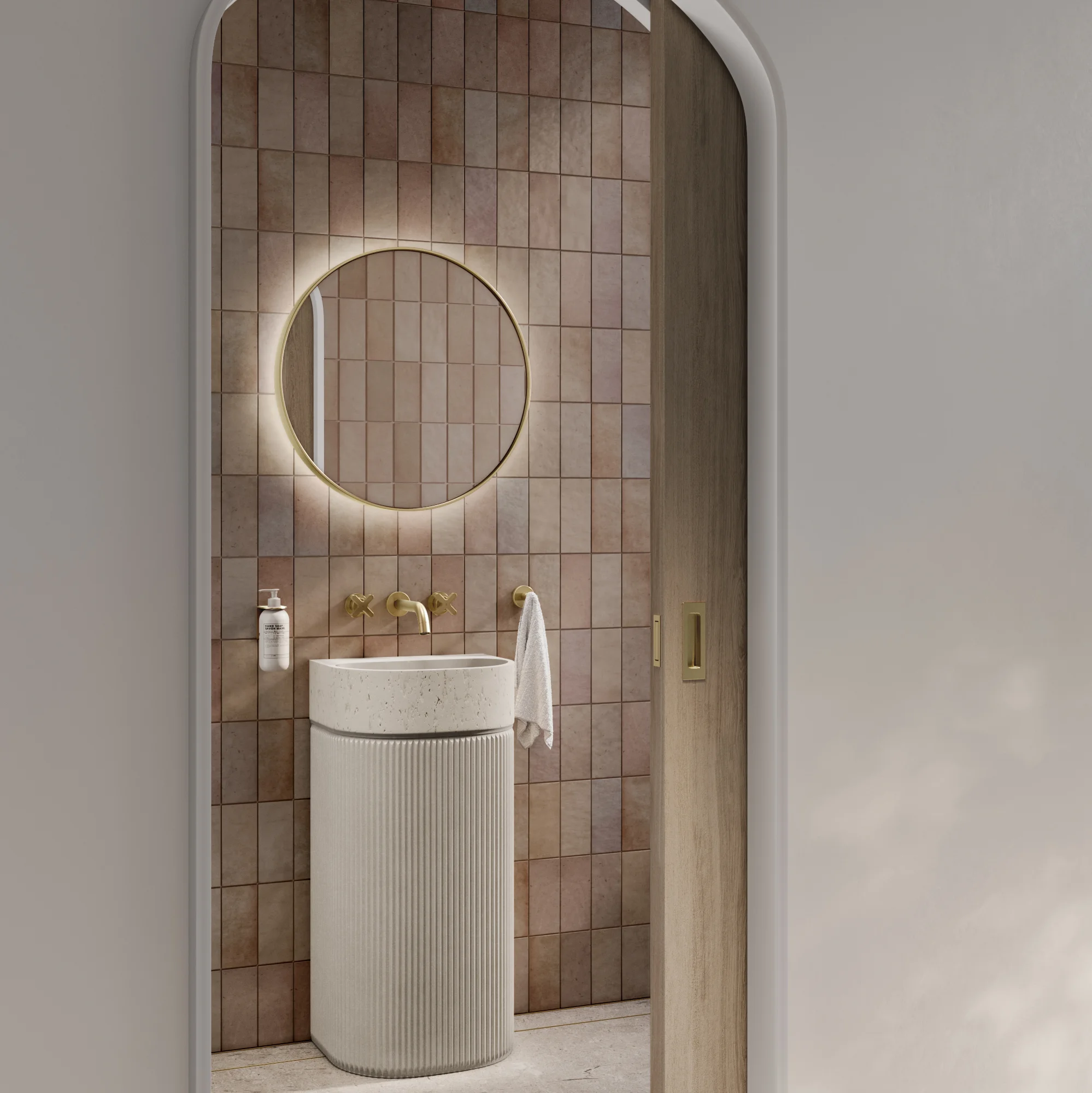 Nelios Concrete Basin and Pedestal WHITE BB 