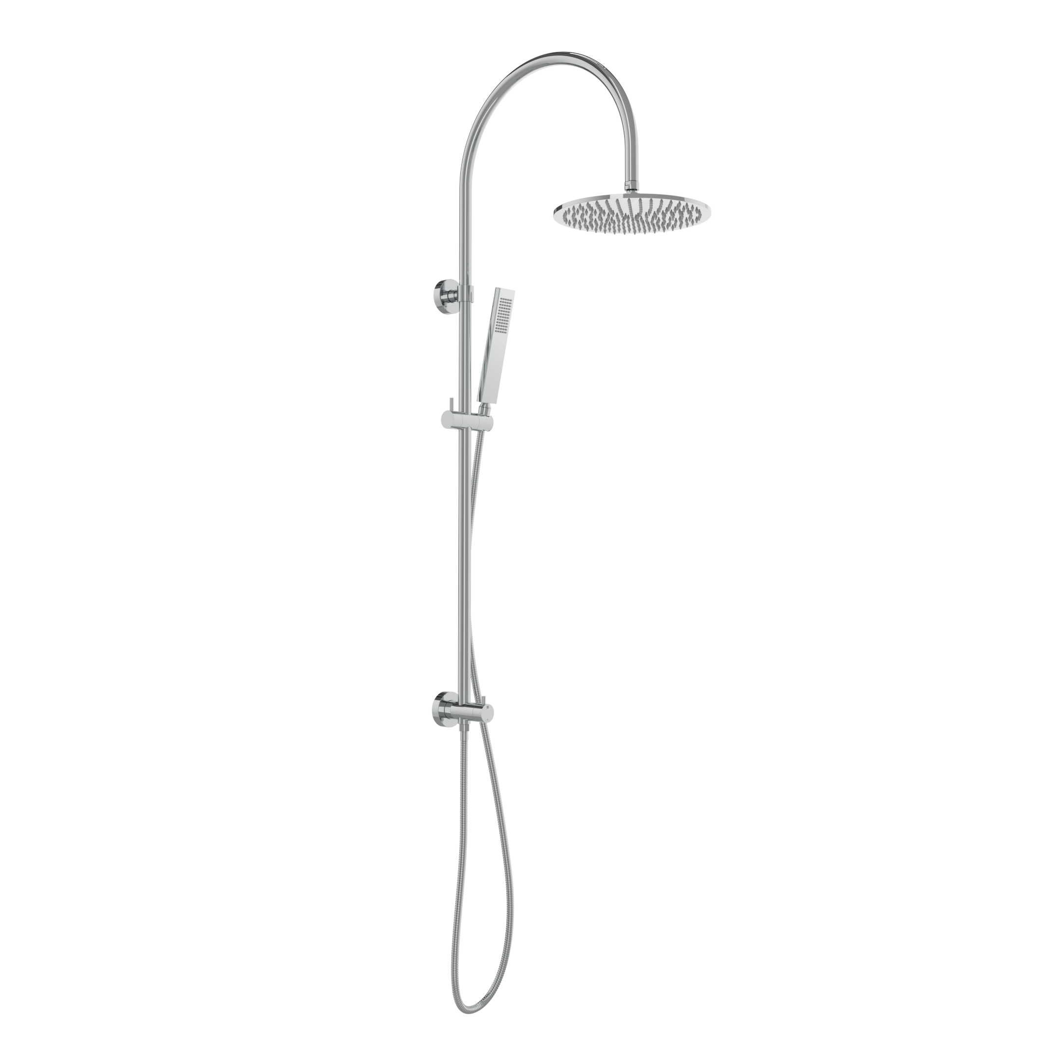 Elysian Gooseneck Shower Rail Set - Chrome